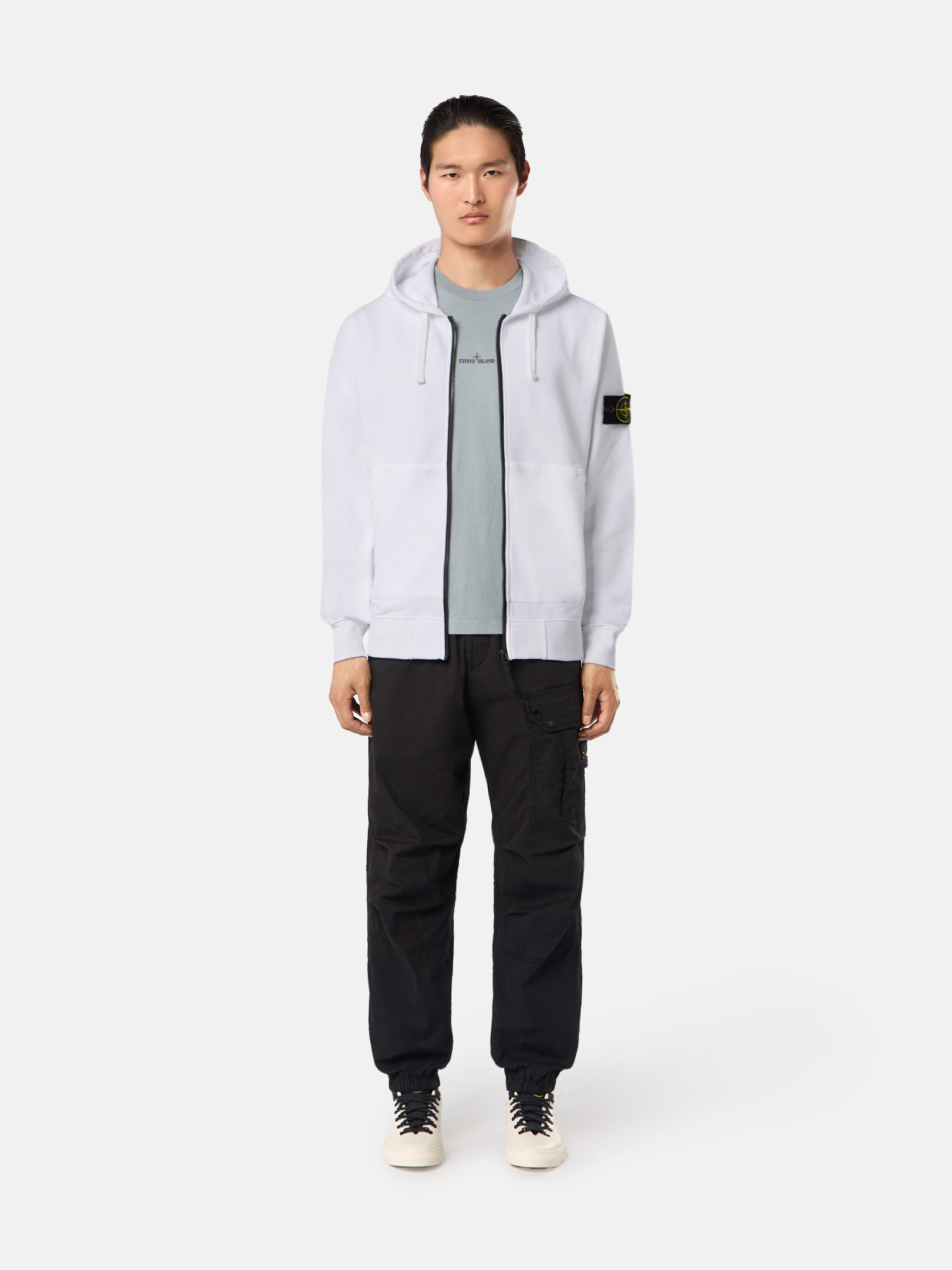 STONE ｜ (6100023 Light Organic Cotton Fleece Swea STONE ISLAND 6100023 Light Organic Cotton Fleece Sweatshirt