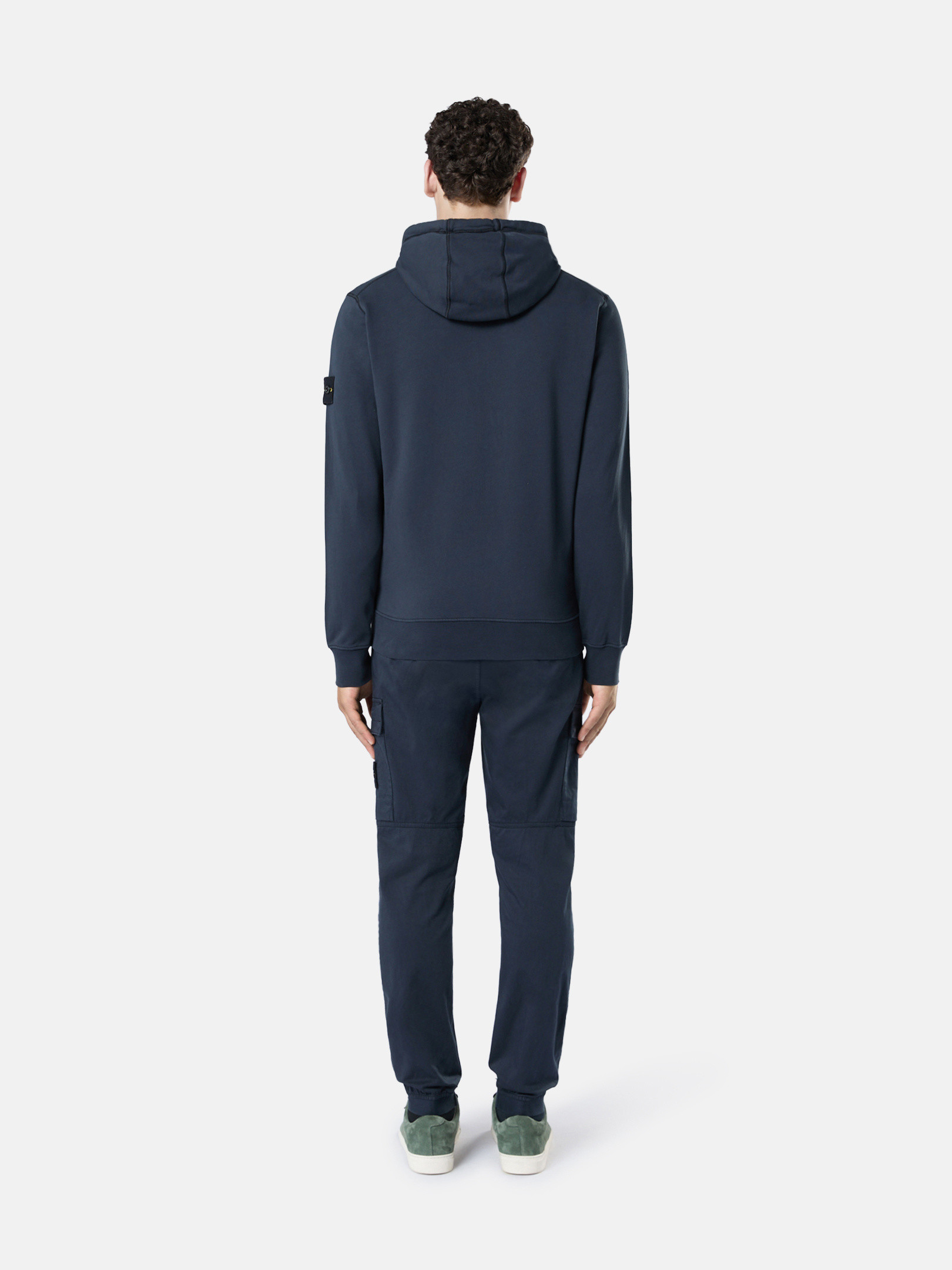 Navy Blue 6100042 ORGANIC COTTON FLEECE Hooded sweatshirt