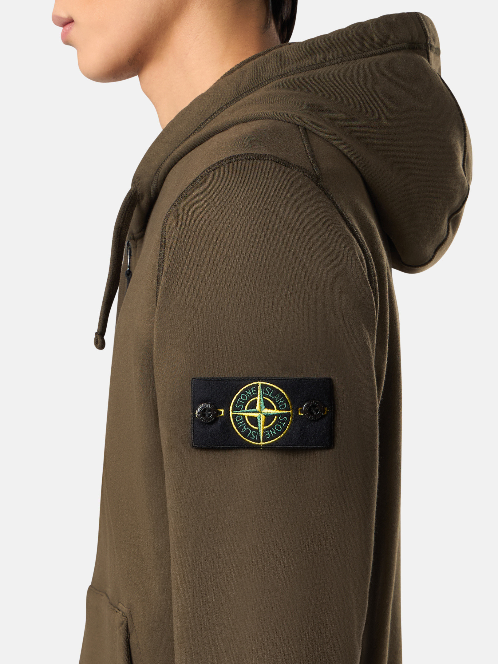 Military Green 6100042 ORGANIC COTTON FLEECE Hooded