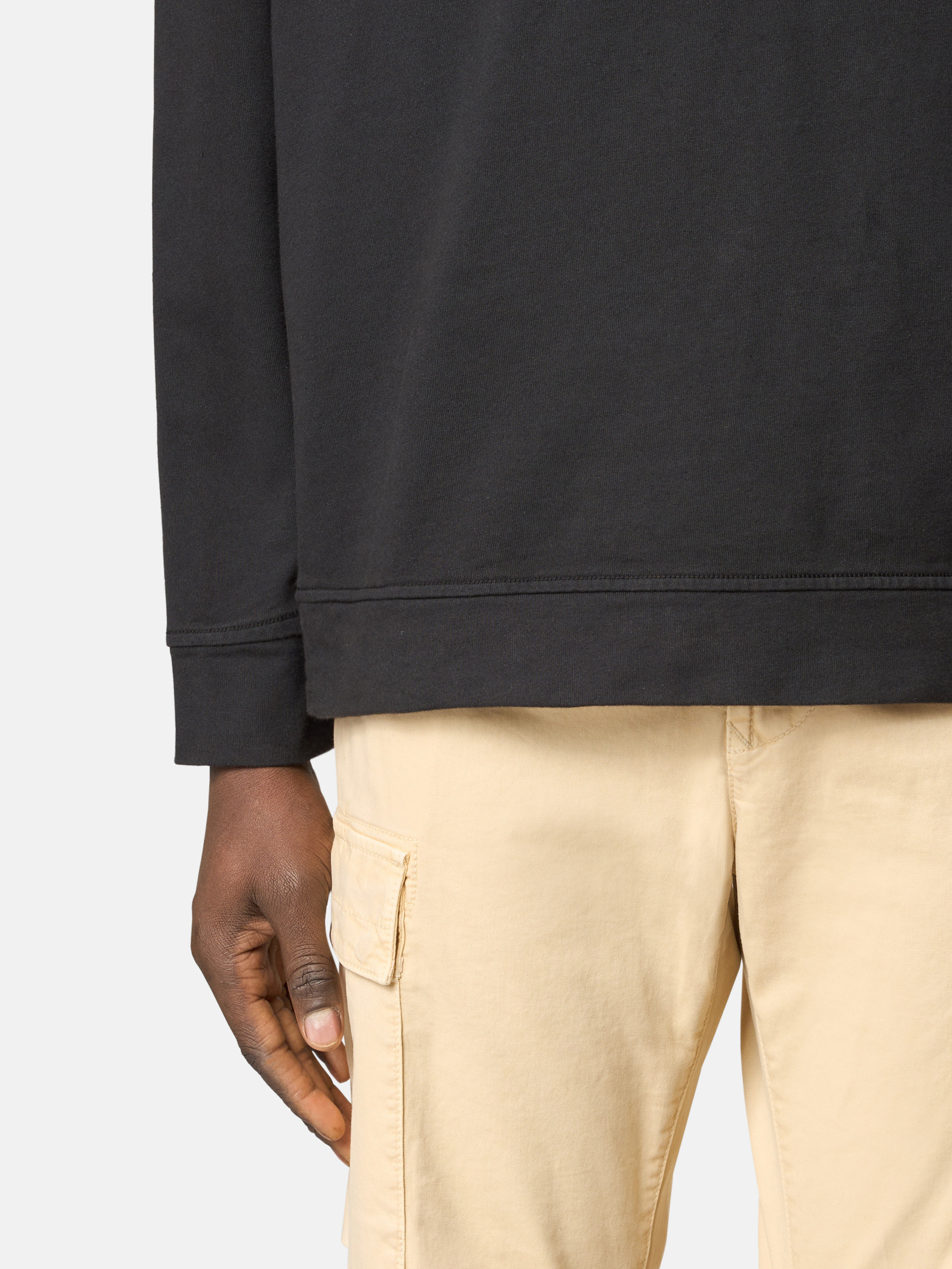 Black 6100043 HEAVY COTTON JERSEY Crewneck sweatshirt with Black 6100043 HEAVY COTTON JERSEY Crewneck sweatshirt with