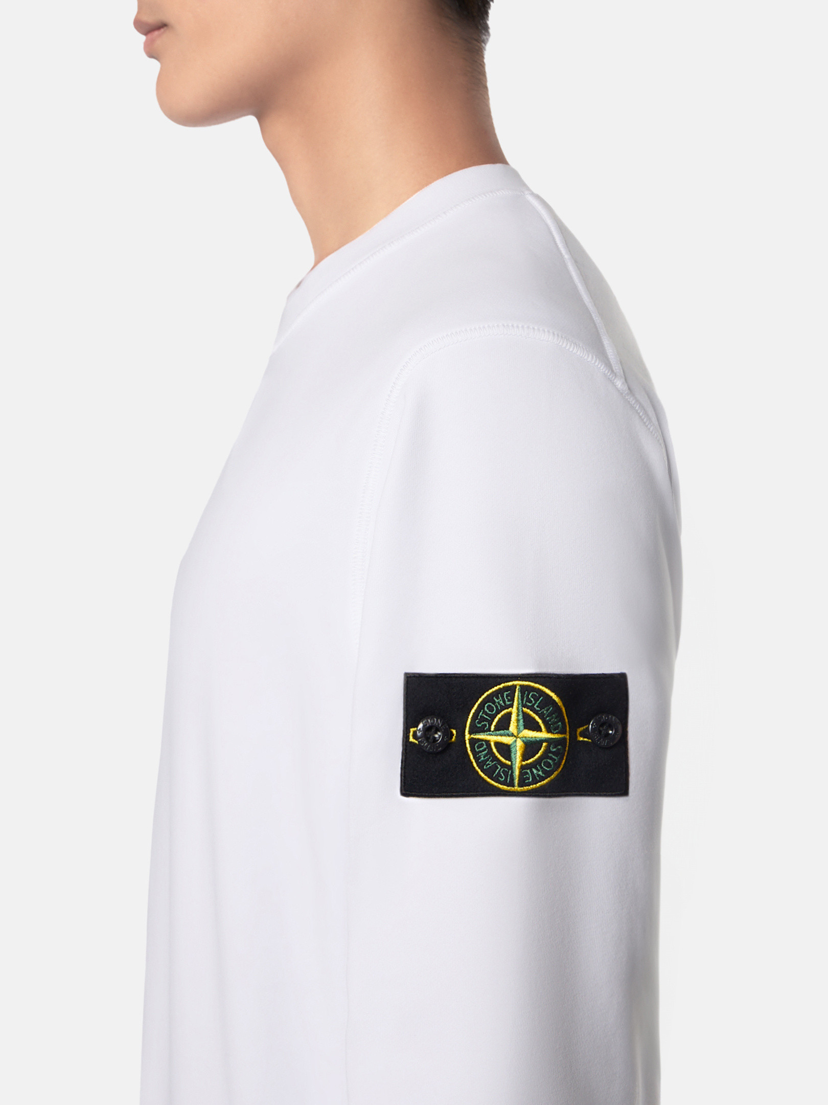 White 6100044 ORGANIC COTTON FLEECE Crewneck sweatshirt with