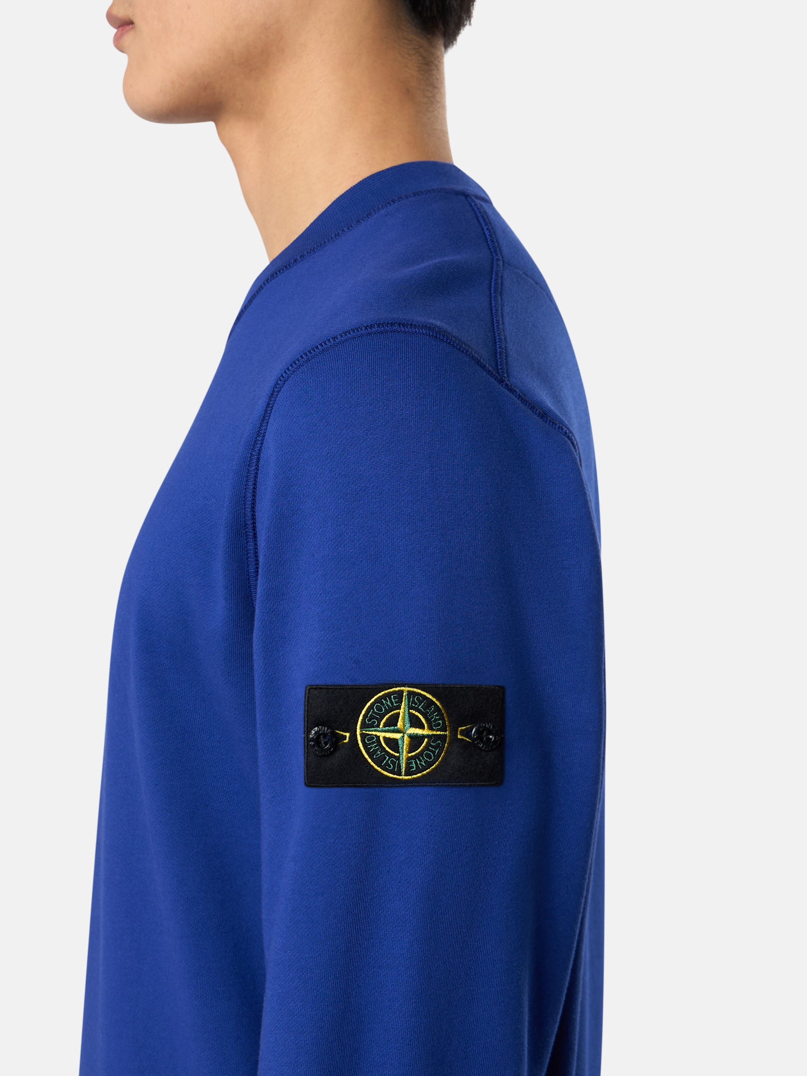 STONE ｜ (6100044 Organic Cotton Fleece Sweatshirt Bright Blue 6100044 ORGANIC COTTON FLEECE Crewneck