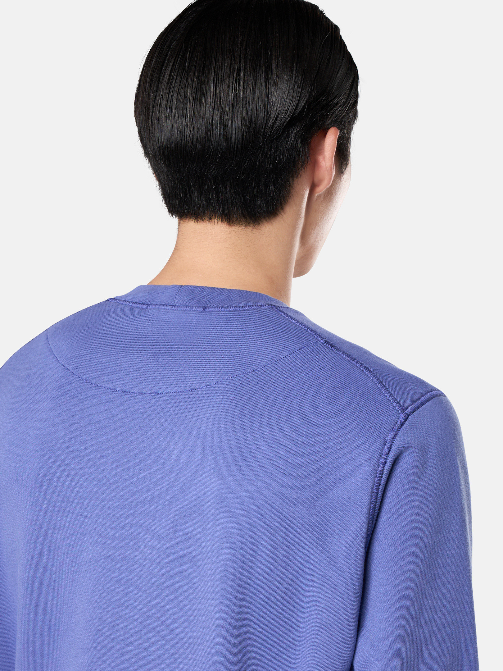 【STONE 】CREWNECK SWEATSHIRT●K1S156100044S0051V0095 Lavender Crewneck sweatshirt with ribbed details 6100044