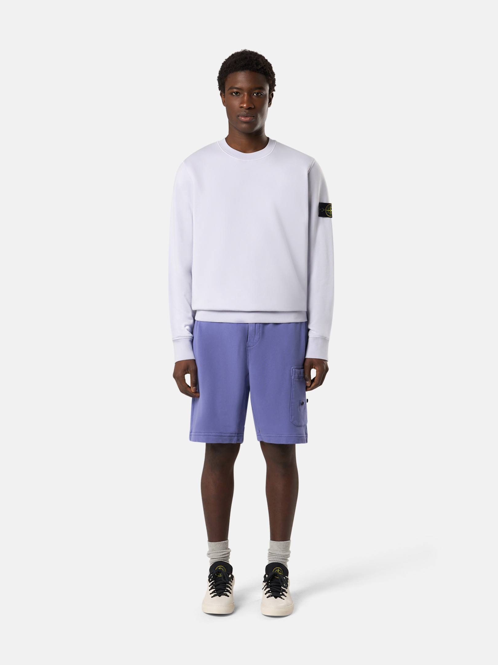 Lilac Crewneck sweatshirt with ribbed details 6100044