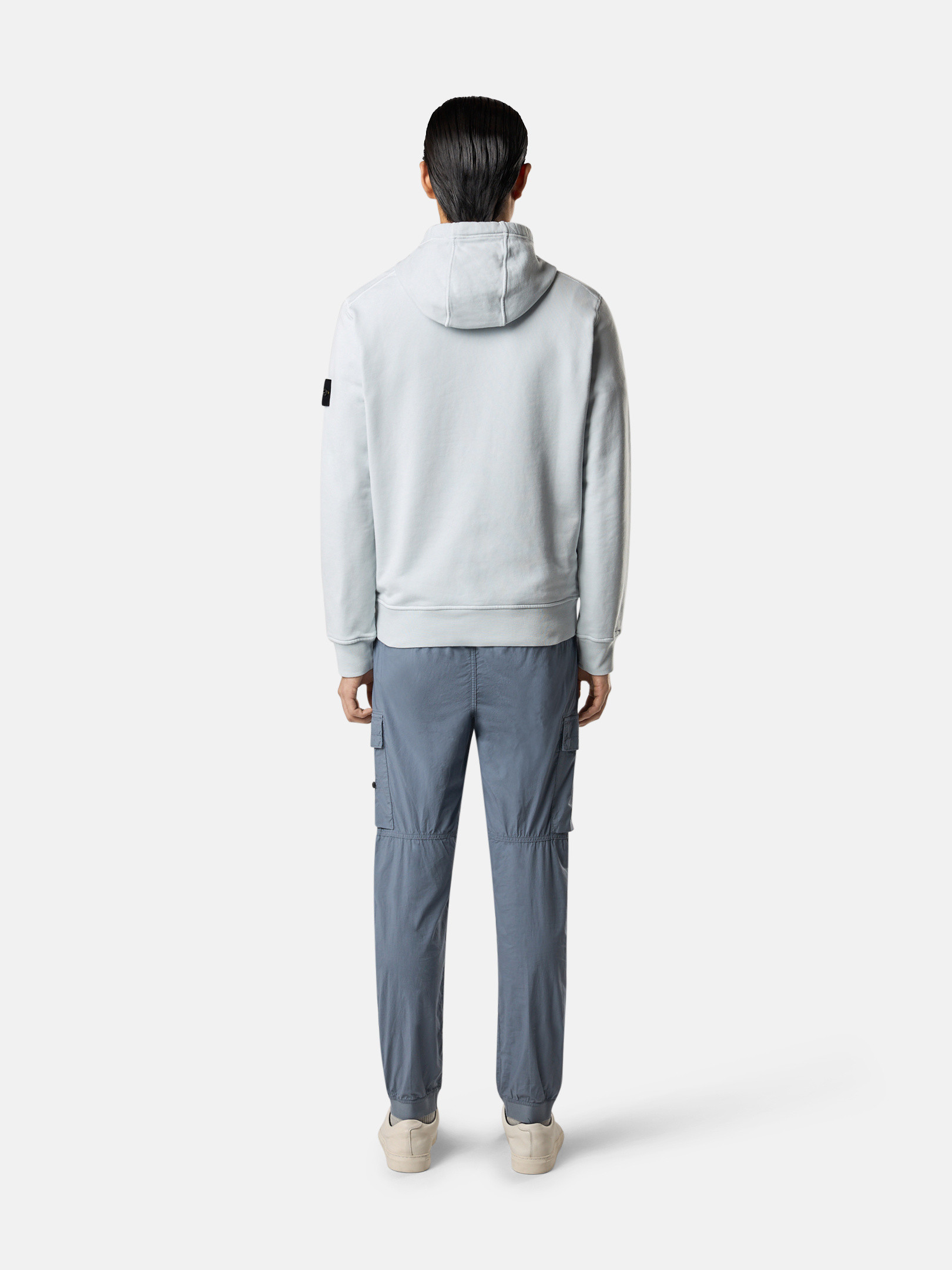 【STONE 】ORGANIC COTTON FLEECE SWEATSHIR HOOD 6100045_V0M64] Stone Island Organic Cotton Fleece Hooded
