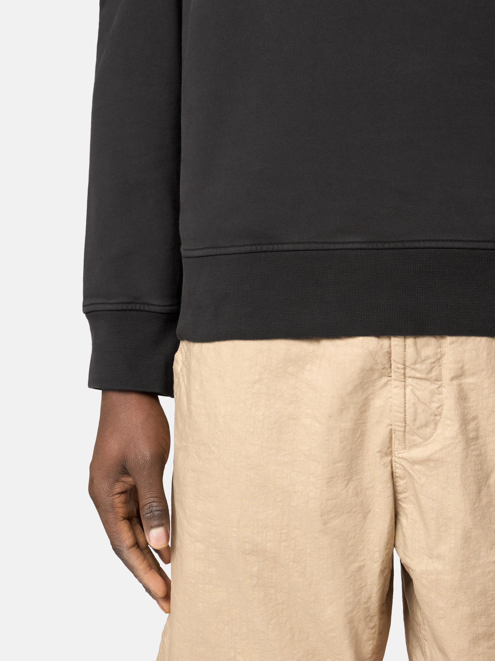 Black 6100619 ORGANIC COTTON FLEECE Half-zipper sweatshirt