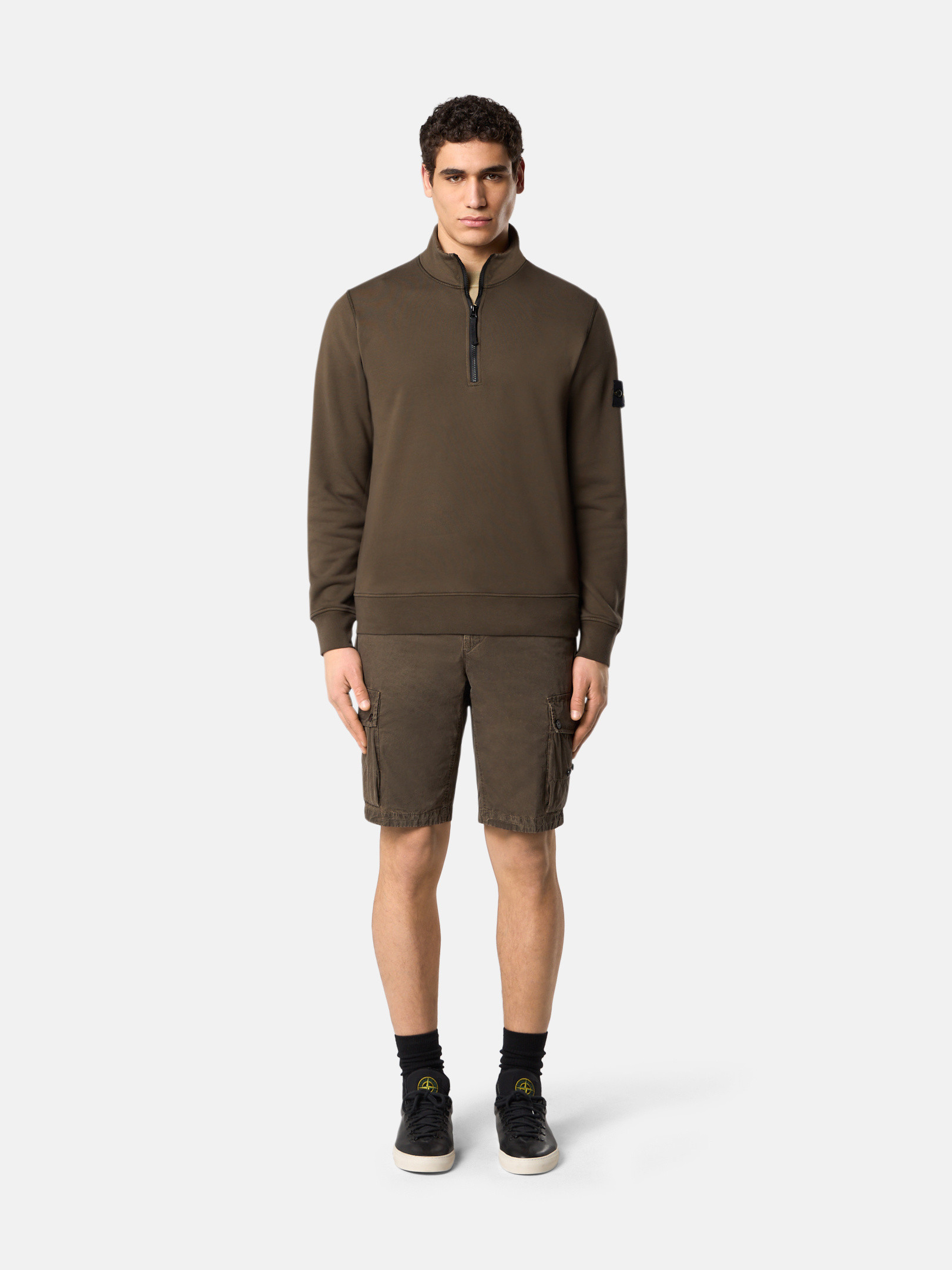 Military Green 6100619 ORGANIC COTTON FLEECE Half-zip