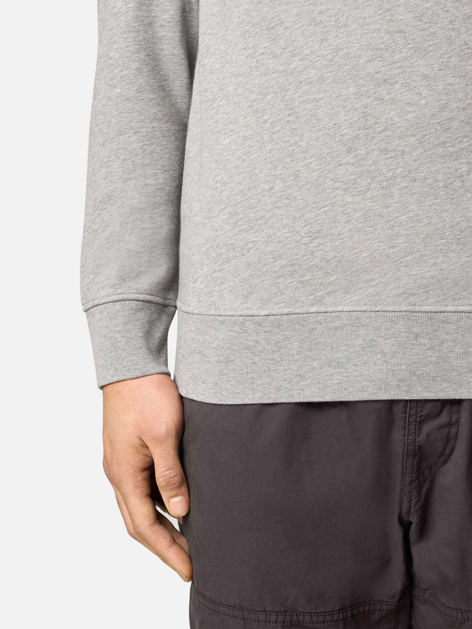 Dust Grey Melange 6100619 ORGANIC COTTON FLEECE Half-zipper Dust Grey Melange 6100619 ORGANIC COTTON FLEECE Half-zipper
