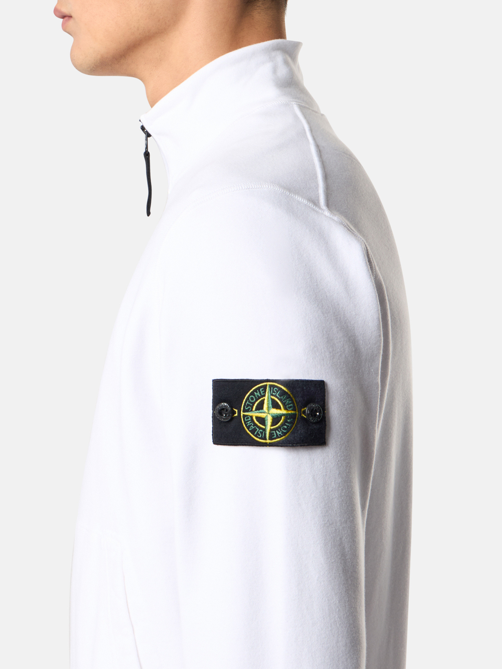 【送料&関税込】Stone  Sweatshirt 6100042 In Cotton Sage Green Hooded sweatshirt with drawstring hood and zip