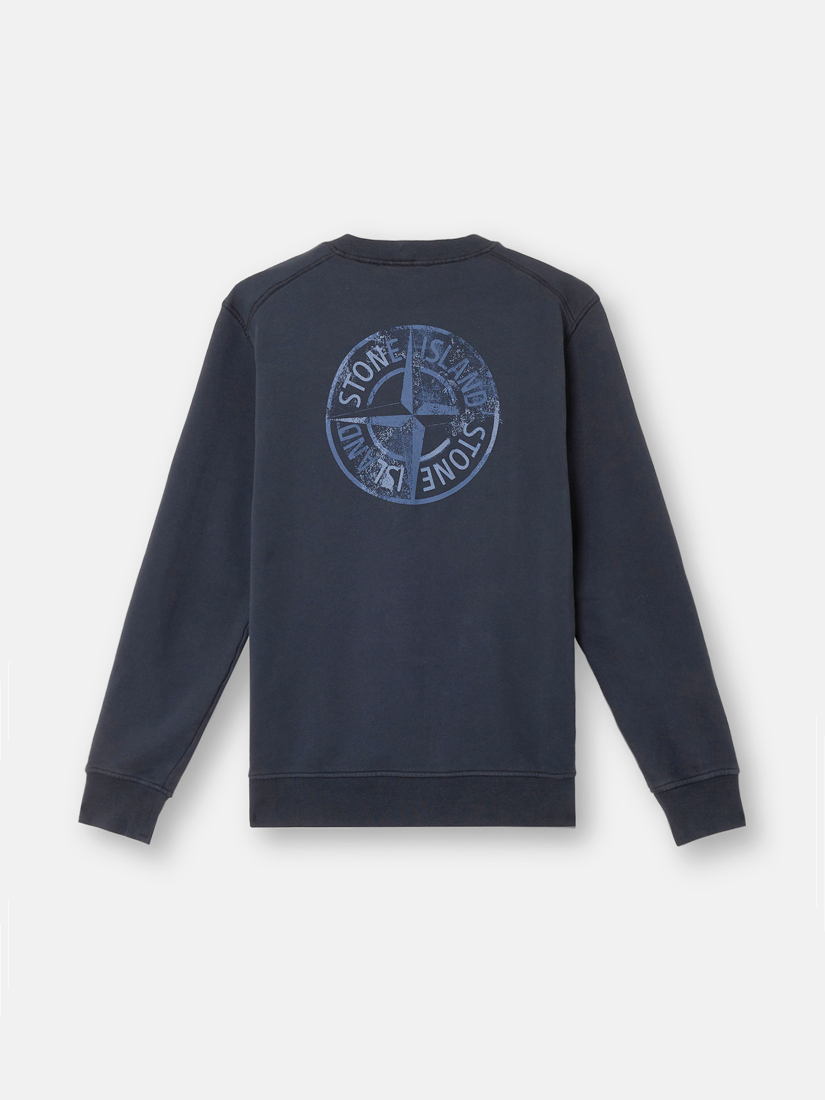 Navy Blue 6100665 COTTON FLEECE Crewneck sweatshirt with Institutional Five print Stone Island DK