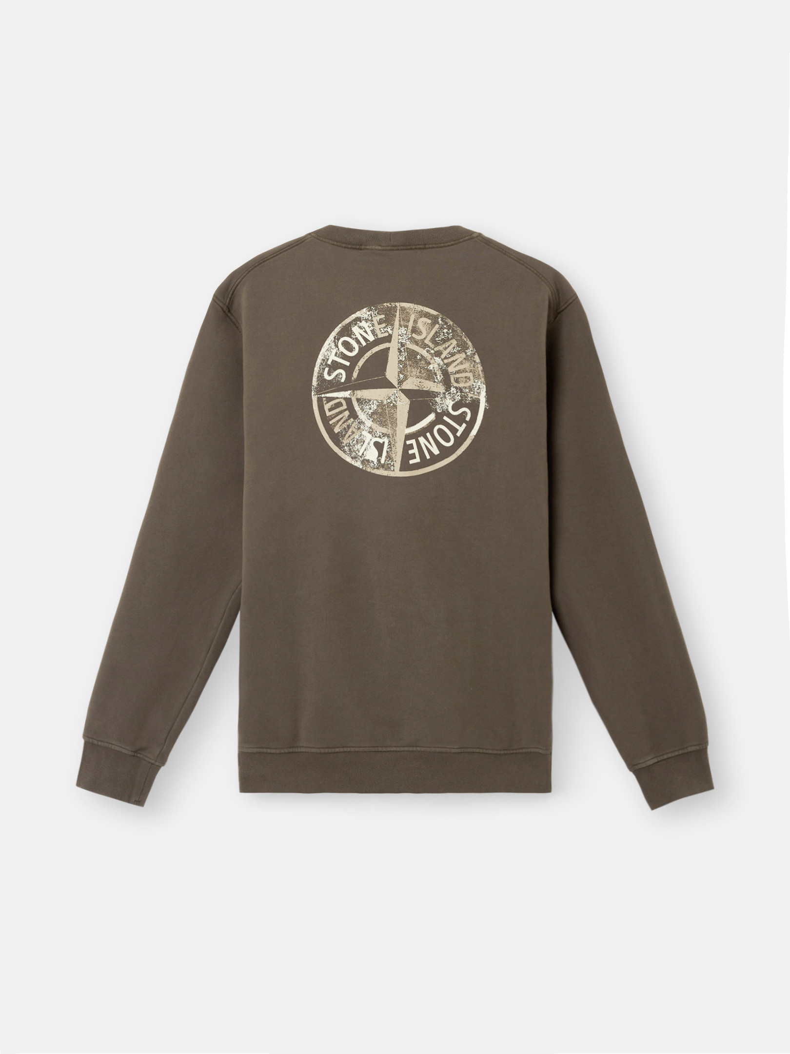 ★STONE ★6100665 Cotton Fleece Sweatshirt★ Charcoal Grey 6100665 COTTON FLEECE Crewneck sweatshirt with