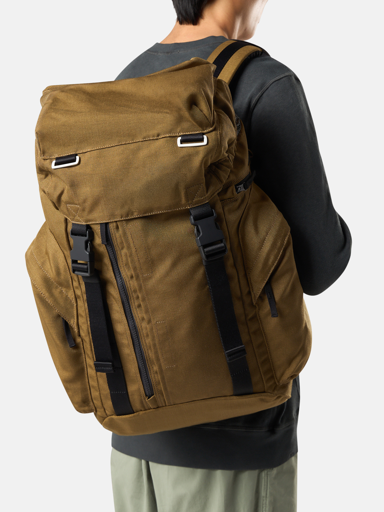 Dark Beige Backpack with multiple pockets and padded