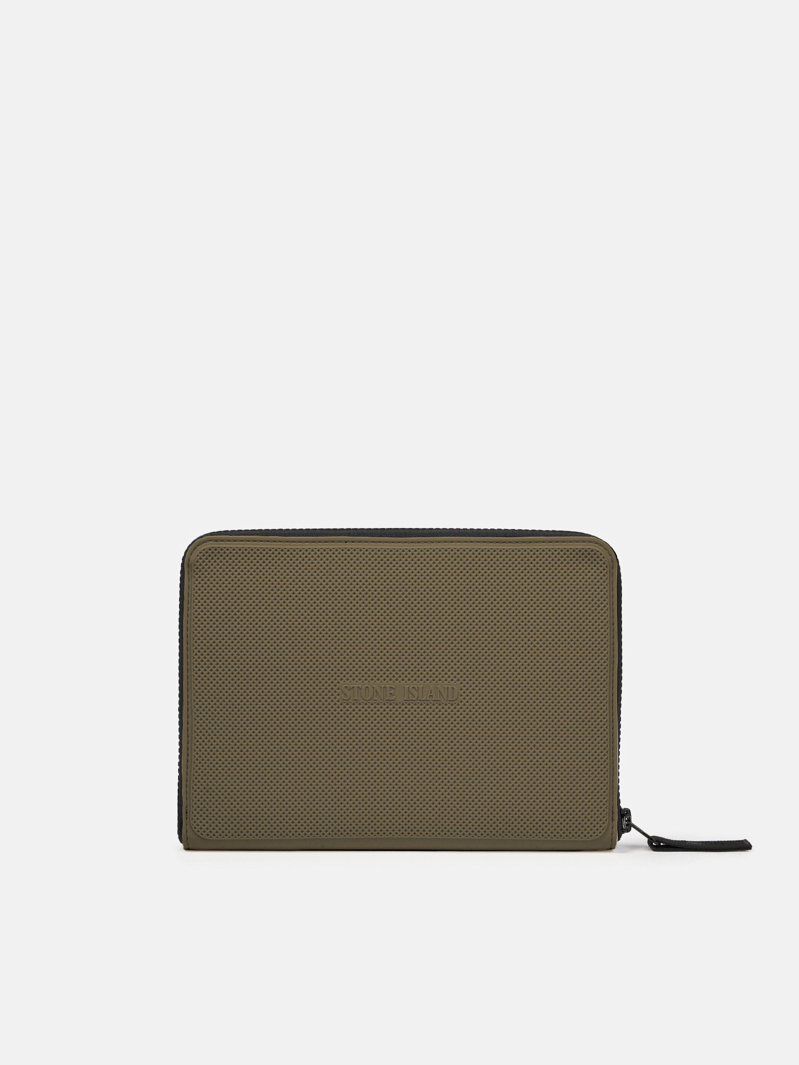 Pochette con scomparti interni e zip Verde Militare 9200017