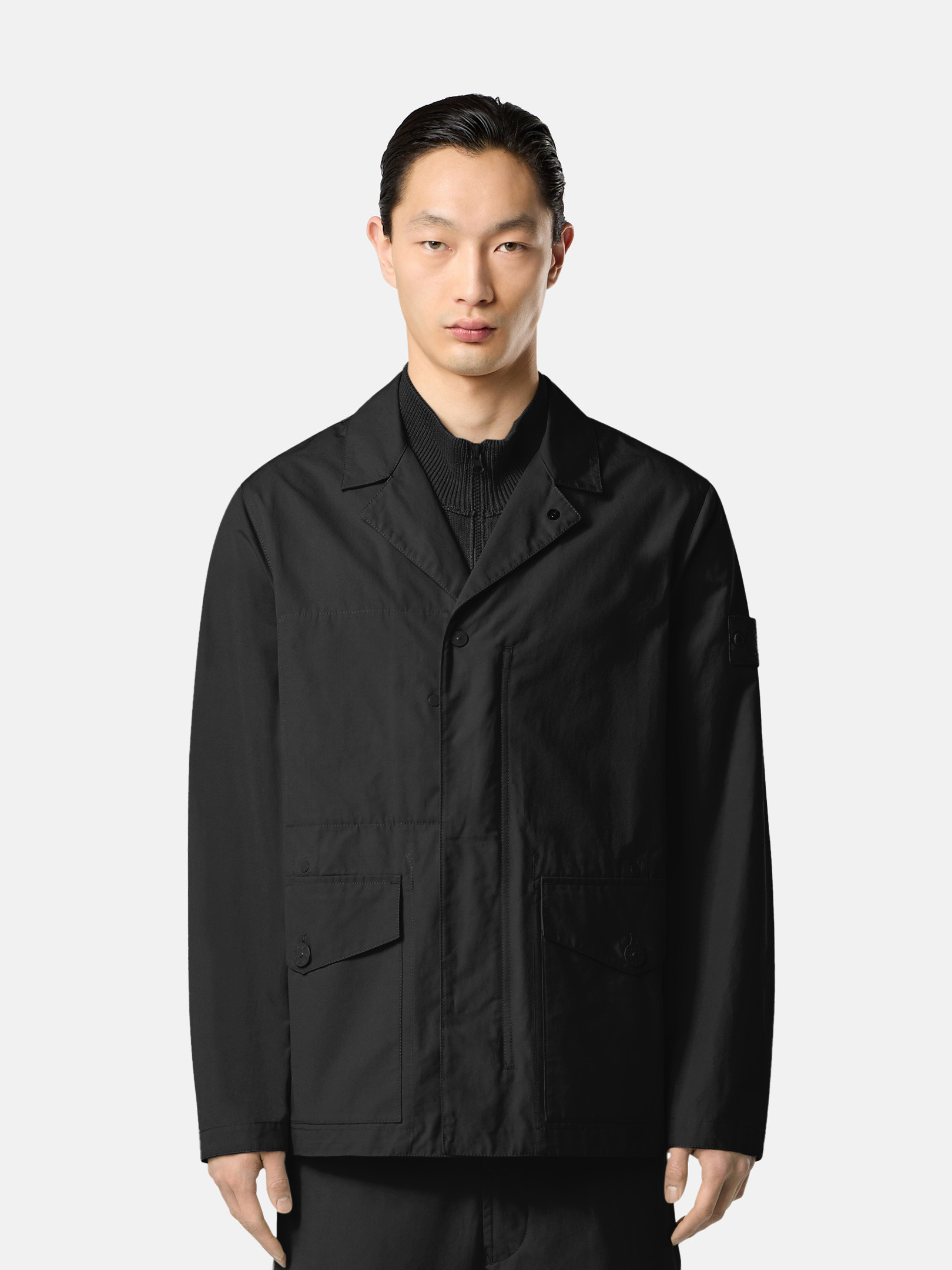 Black A100002 WEATHERPROOF COTTON CANVAS_STONE ISLAND GHOST