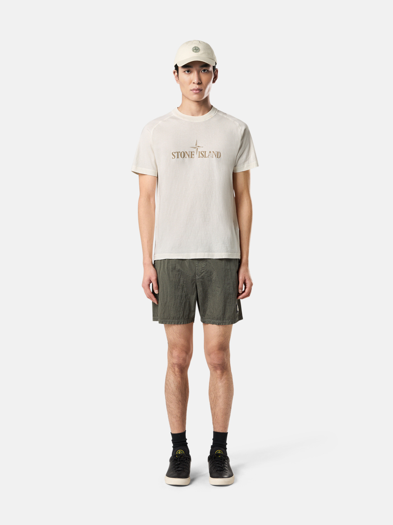 ★STONE ★B100009 Nylon l In Econyl Bermuda Pants Military Green B100009 NYLON METAL IN ECONYL® Regular-fit