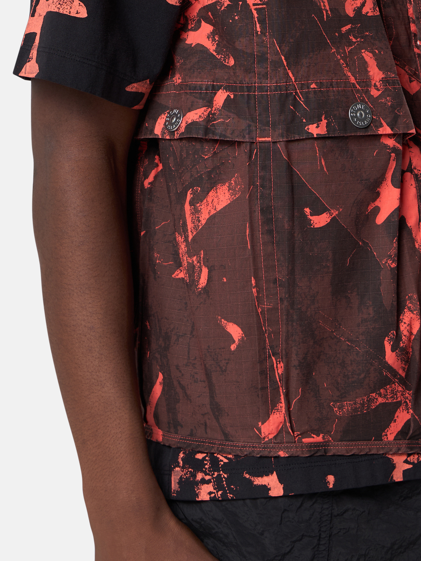 Black G100010 SCAN CAMO ON STRETCH RIPSTOP-OVD Vest with