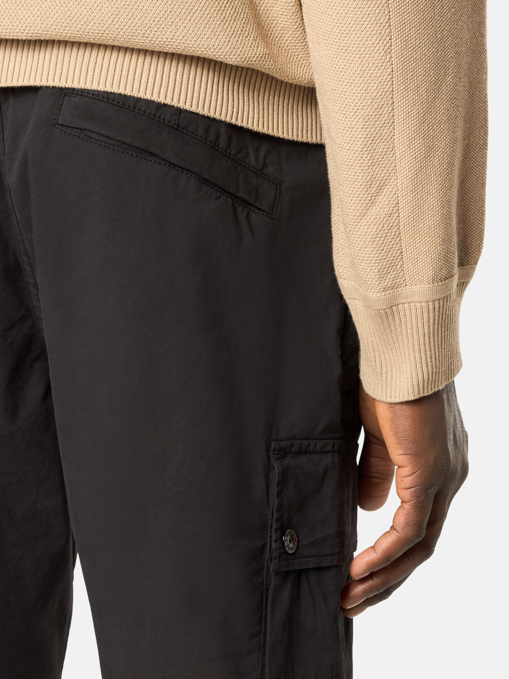 Black L100011 SUPIMA® COTTON TWILL STRETCH-TC Slim-fit cargo Black L100011 SUPIMA® COTTON TWILL STRETCH-TC Slim-fit cargo