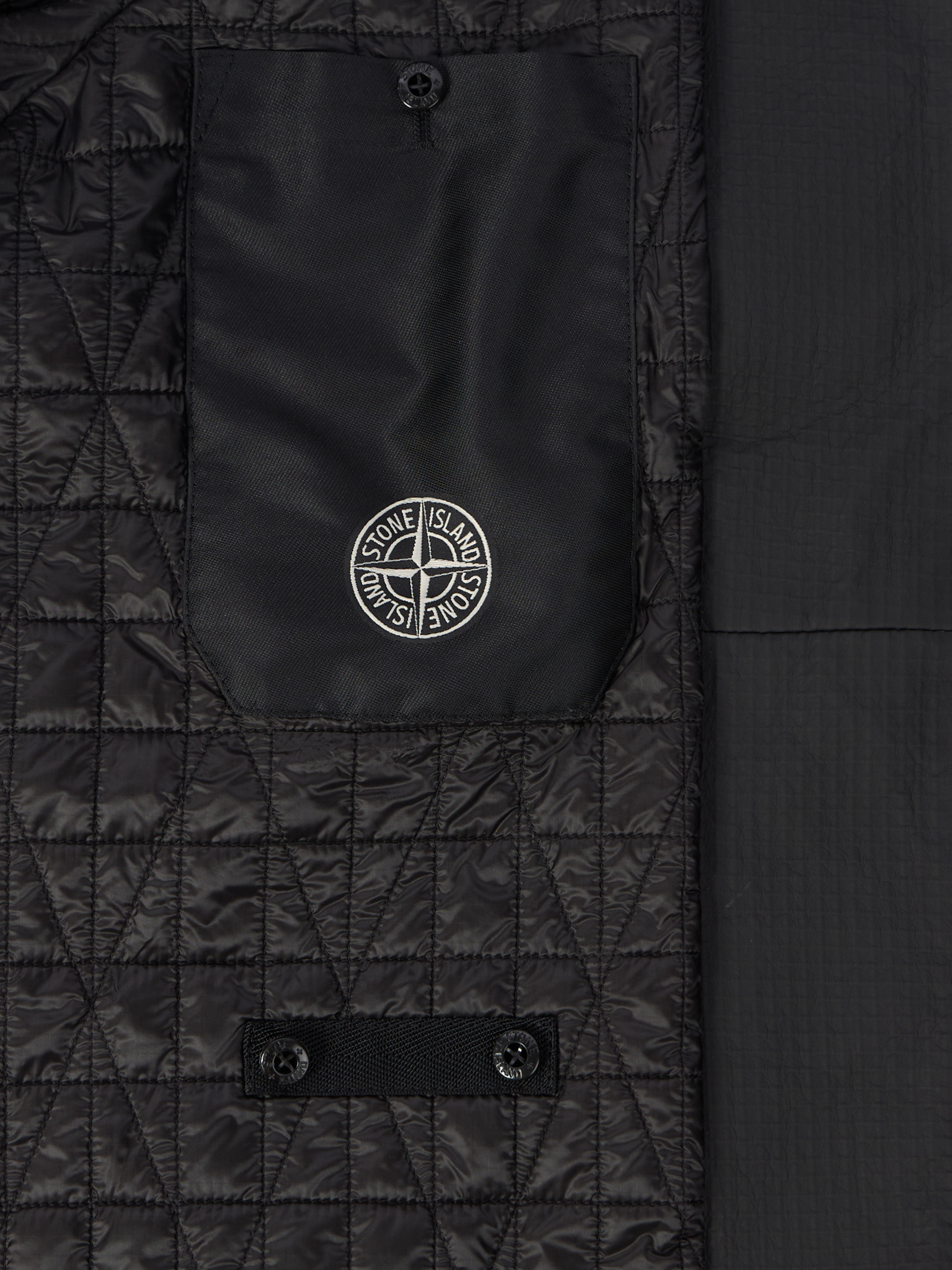 Black Padded parka with waterproof details and anti-drop