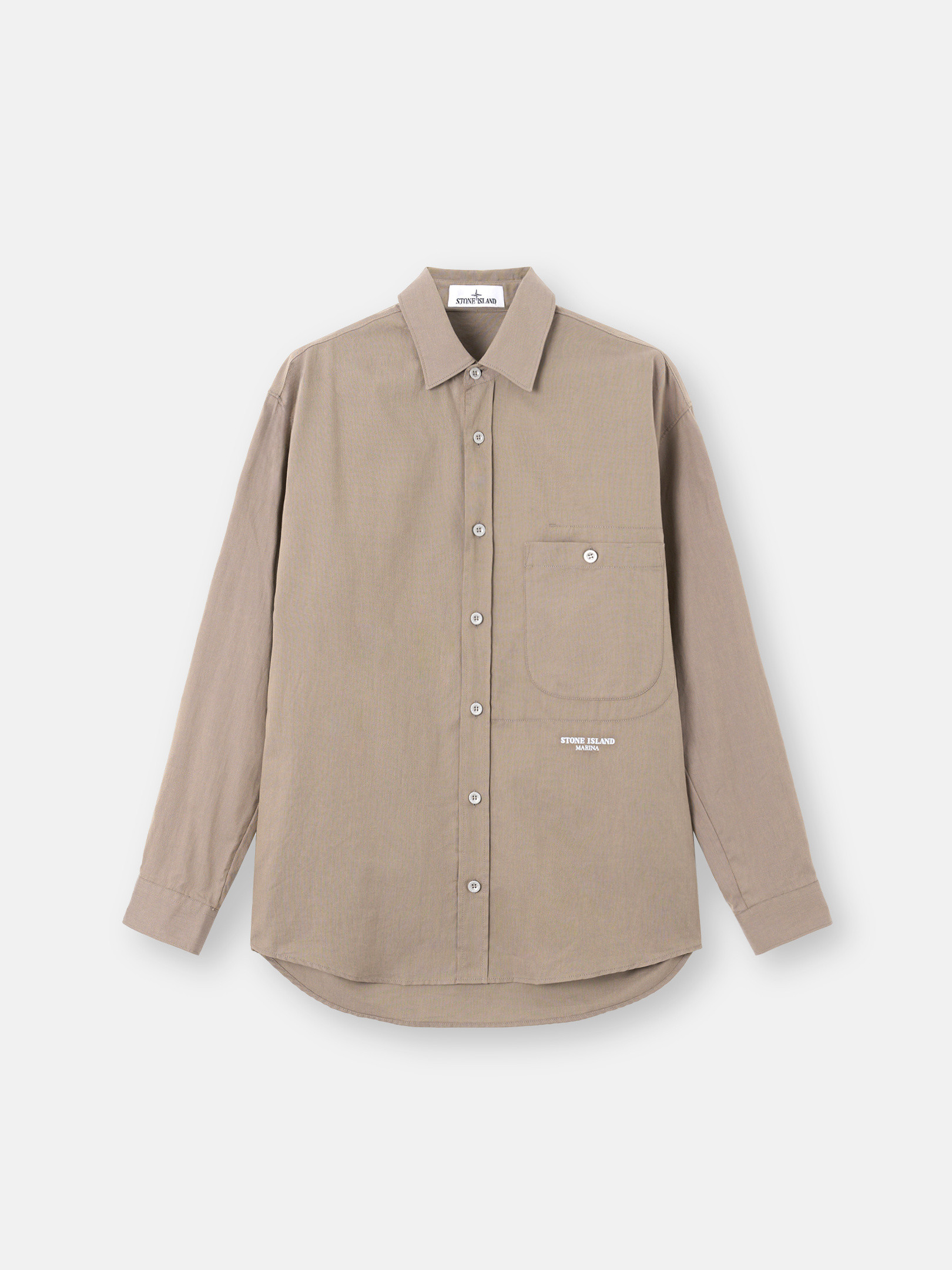Tobacco Comfort-fit long-sleeve shirt button chest pocket 1100003
