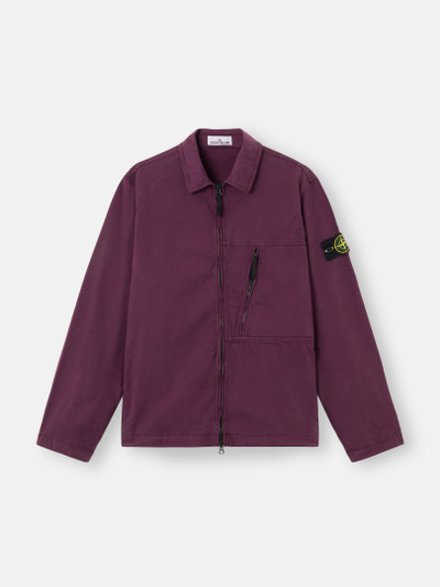 Amaranth Overshirt with diagonal zip chest pocket and two