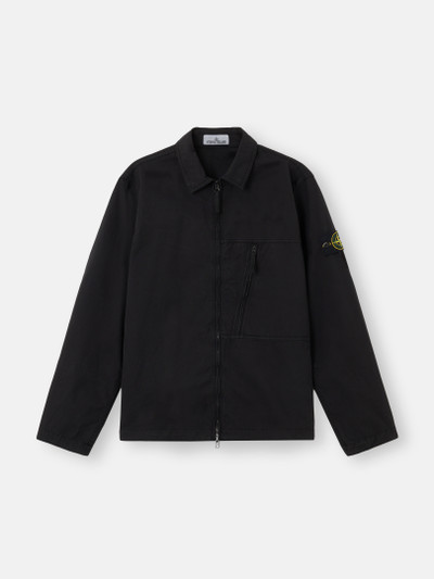 Black Overshirt with diagonal zip chest pocket and two-way