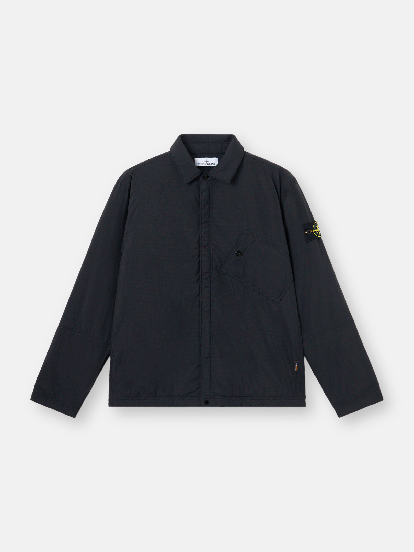 Black Comfort-fit padded overshirt with water-repellent treatment