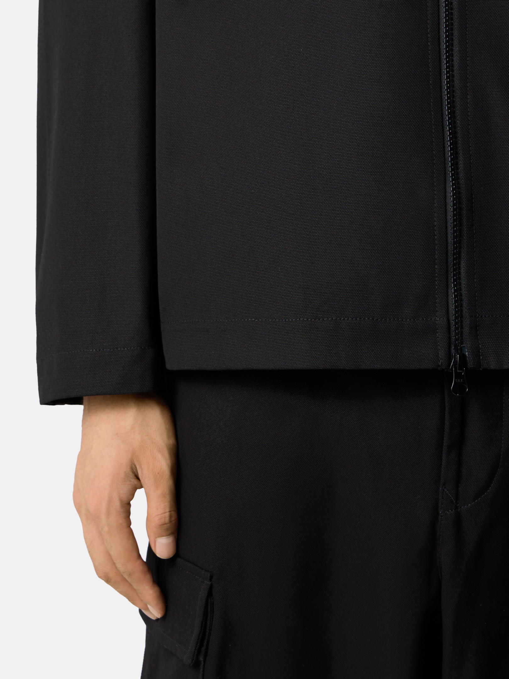 ブラック コンフォートフィット オーバーシャツ ガセットチェスト