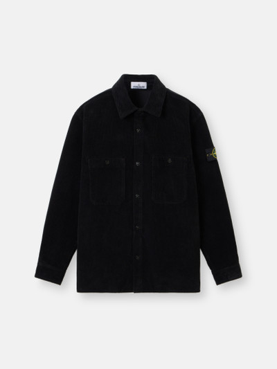 STONE  ブラック コットン オーバーシャツジャケット L STONE ISLAND - 【ラスト1点】 BRUSHED COTTON CANVAS, GARMENT