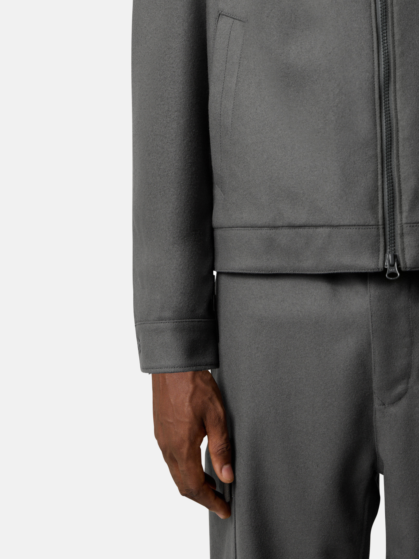 ダークグレー コンフォートフィット ジップアップ オーバー