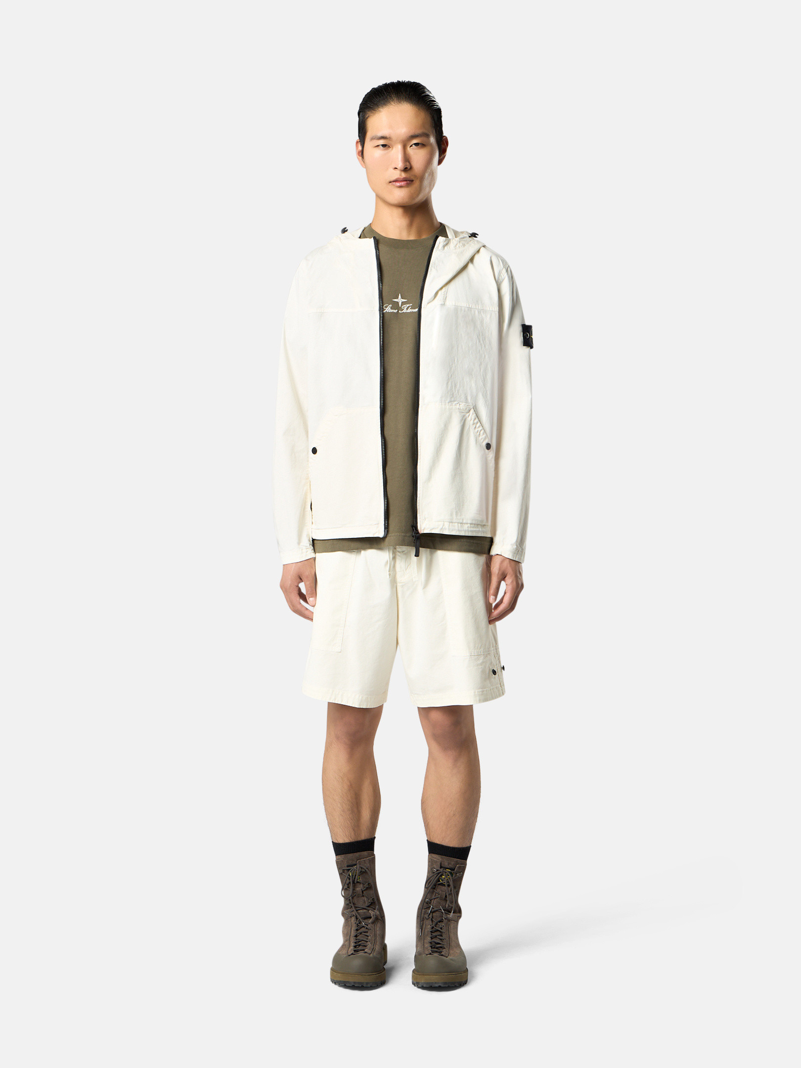 【希少】Stone  コットン ツイル オーバーフィットシャツ ブラック コンフォートフィット オーバーシャツ ガセットチェスト