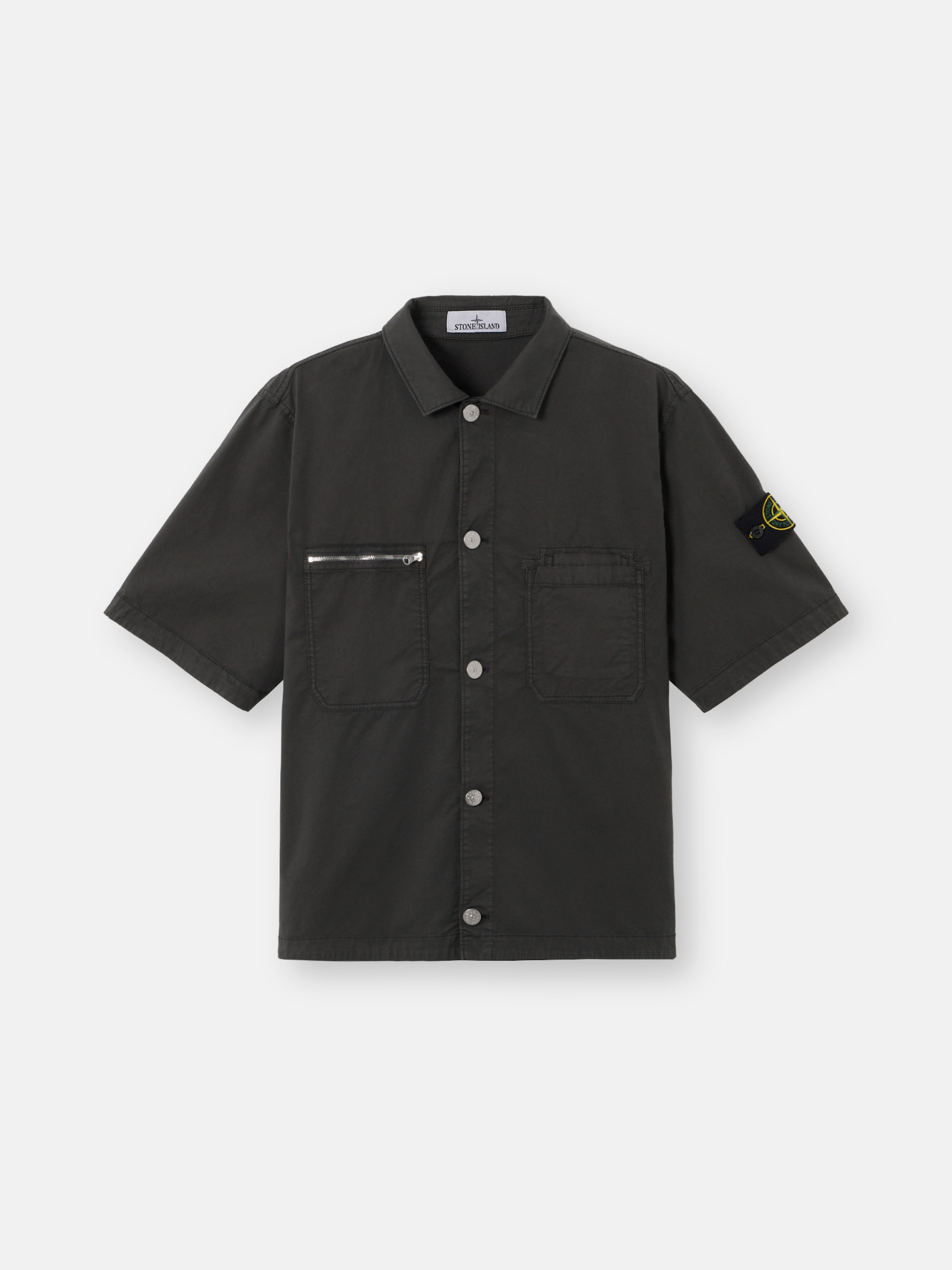 Overshirt vestibilità comfort a manica corta con tasche multiple