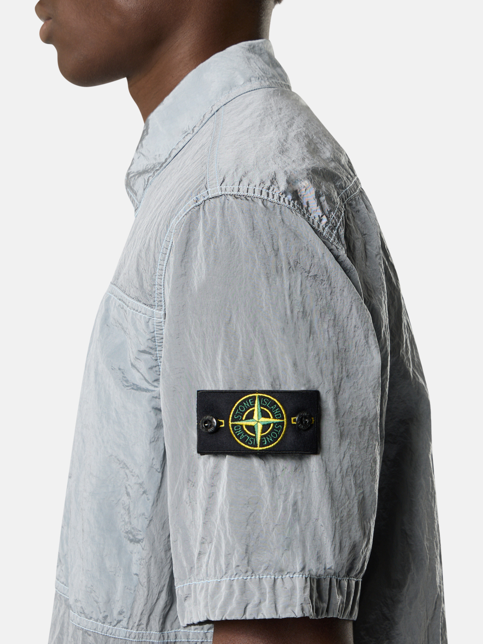 Sky Blue Regular-fit short-sleeve shirt with chest pocket and