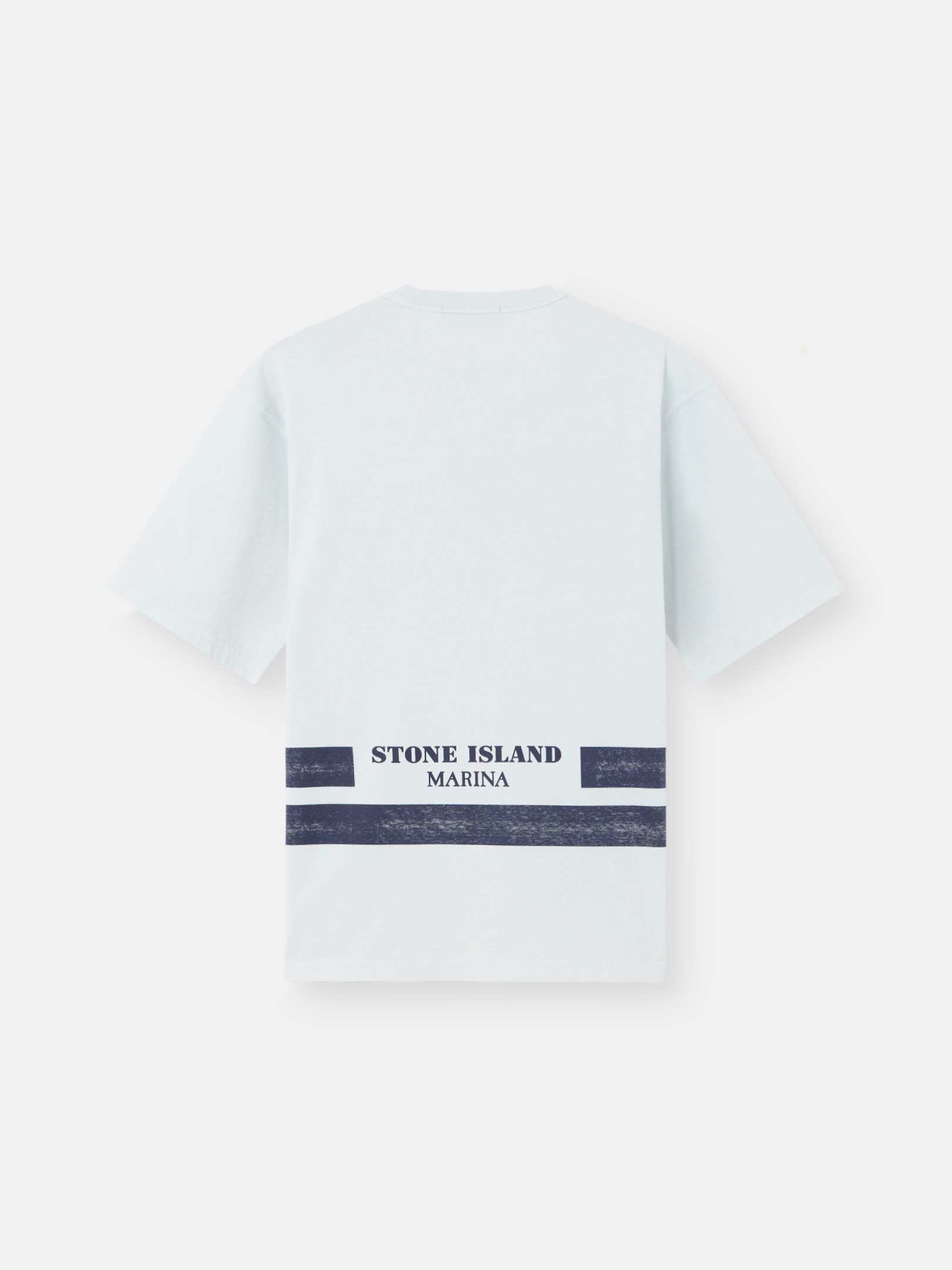 Light Blue Oversized-fit short-sleeve T-shirt with printed bands