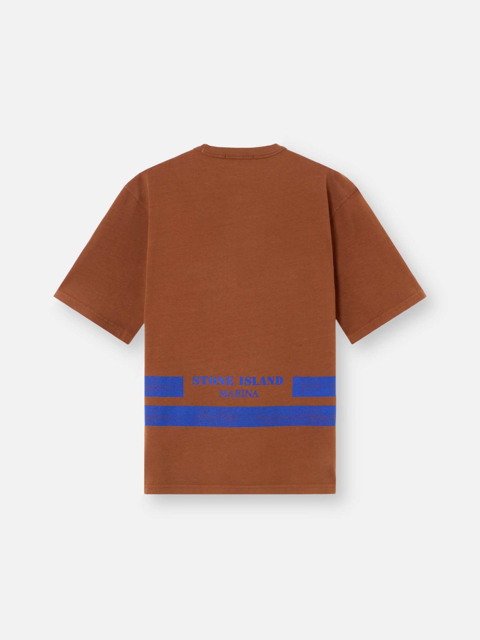 Tobacco Oversized-fit short-sleeve T-shirt with printed bands