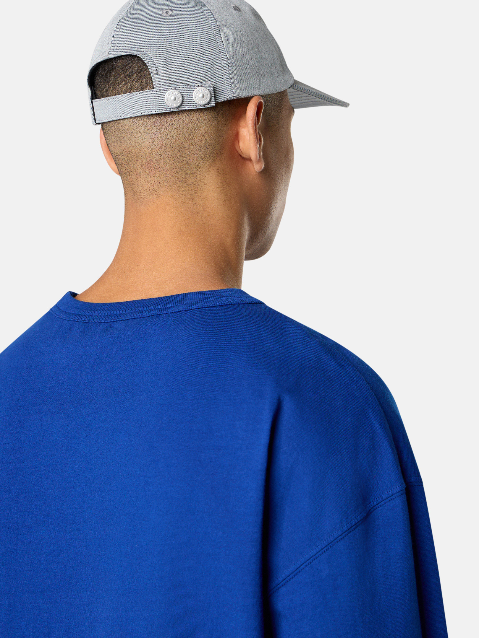 Bright Blue Oversized-fit long-sleeve T-shirt with Marina