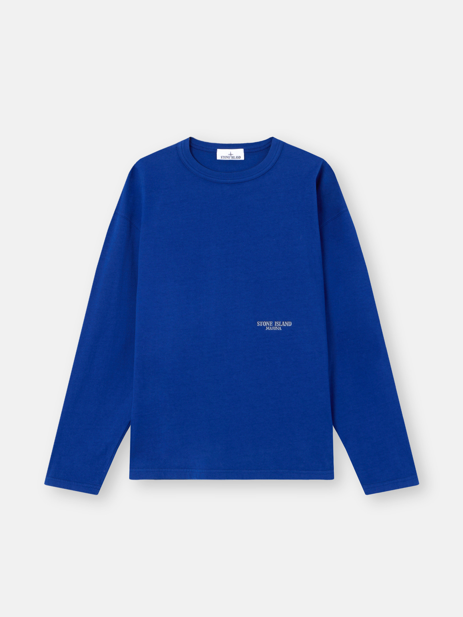 Bright Blue Oversized-fit long-sleeve T-shirt with Marina