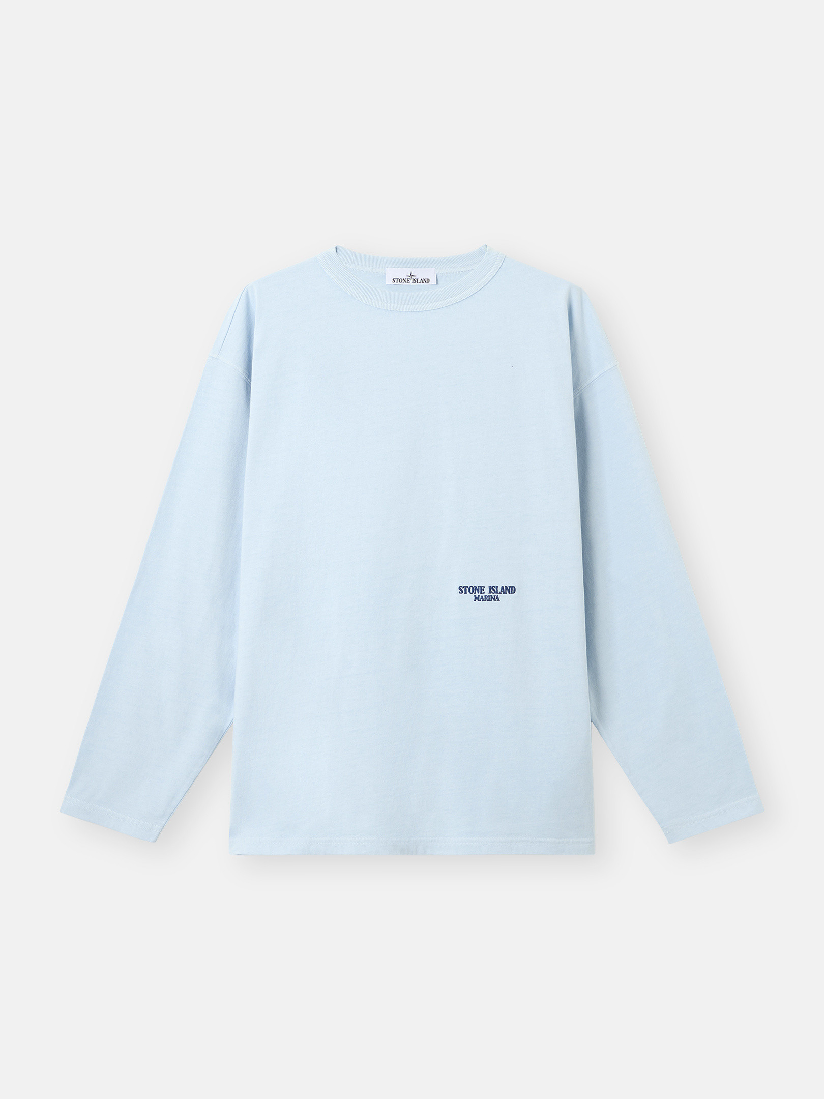 Stone  長袖Tシャツ ライトブルー Light Blue Oversized-fit long-sleeve T-shirt with Marina