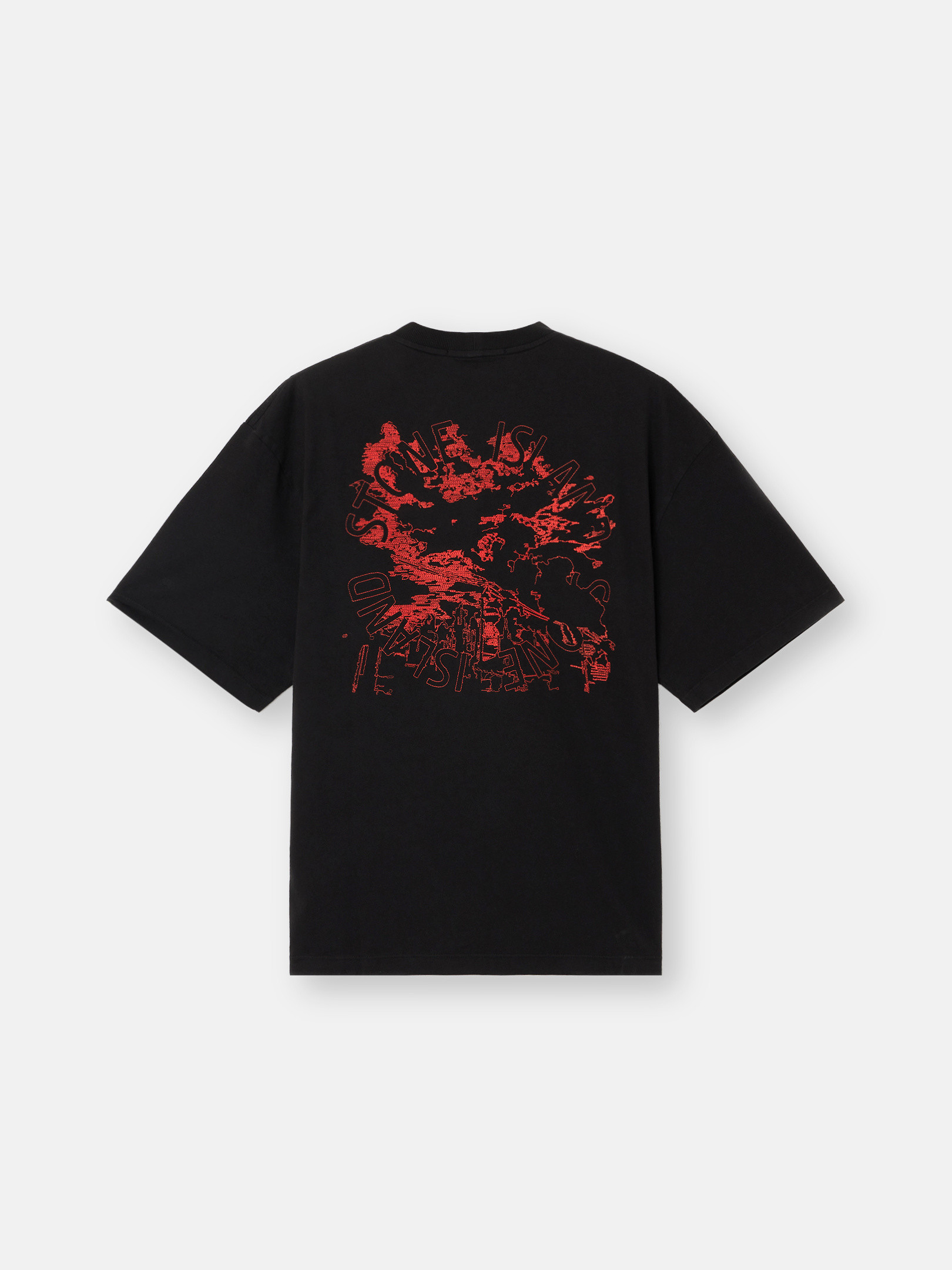 Black Regular-fit short-sleeve T-shirt with 'Megacity Sky