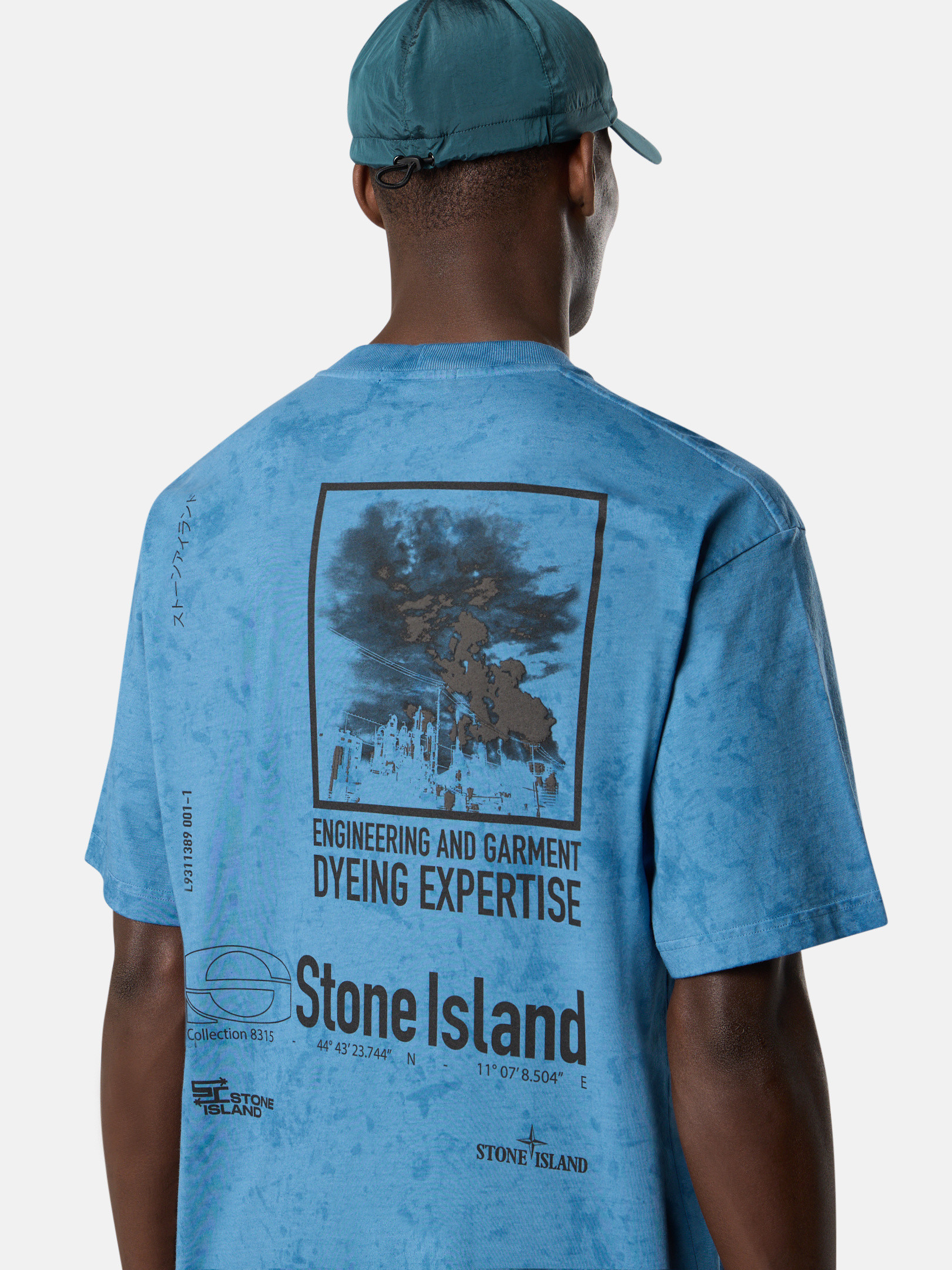 Steel Blue Regular-fit short-sleeve T-shirt with 'Megacity