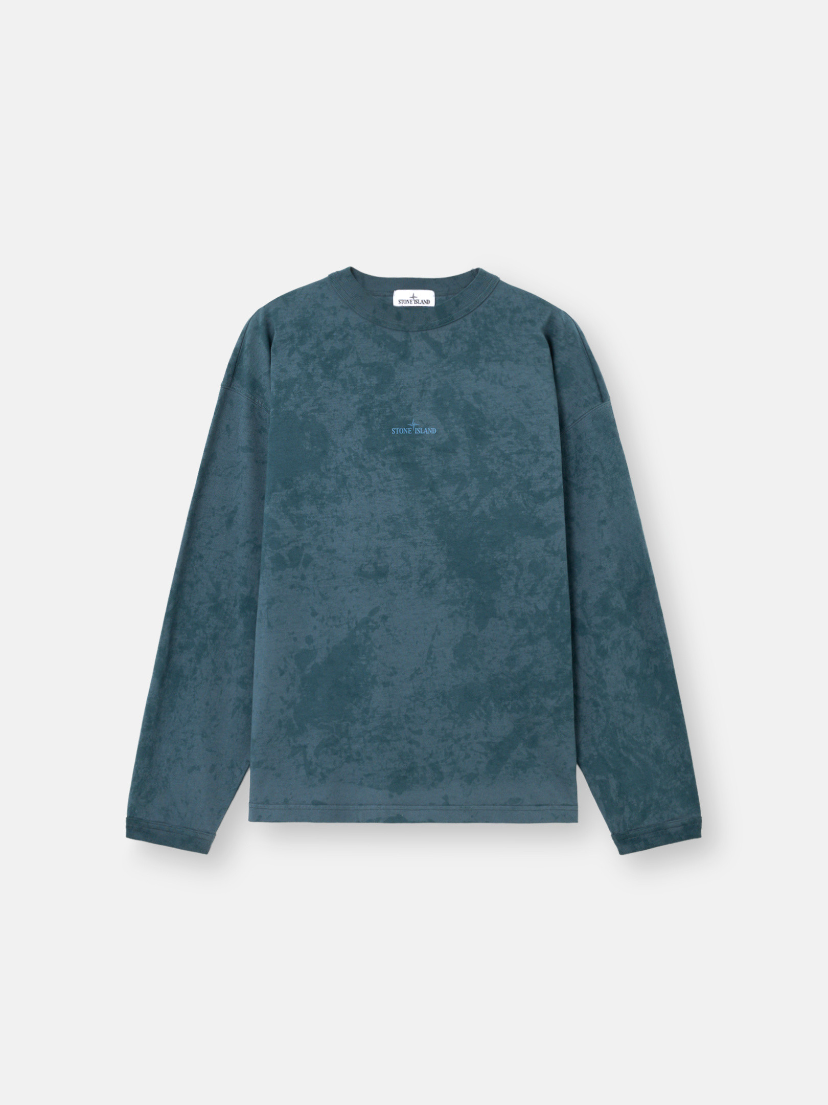 Dark Teal Green Regular-fit long-sleeve T-shirt with 'Empty Frame