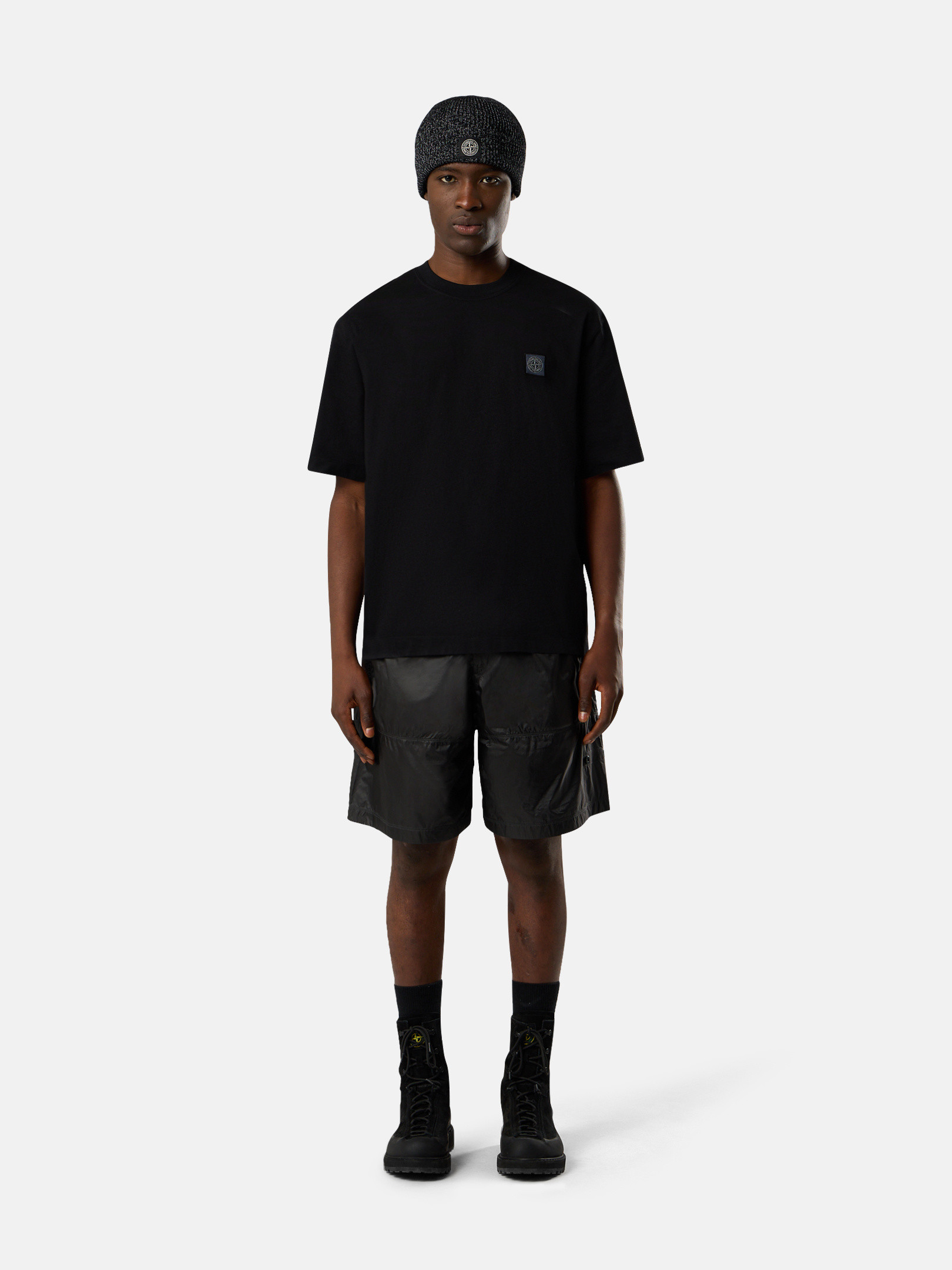 Tシャツ・カットソー Stone  Organic Cotton Jersey Slim Fit T-Shirt Black K1S152100034S0115V0029_F.jpg