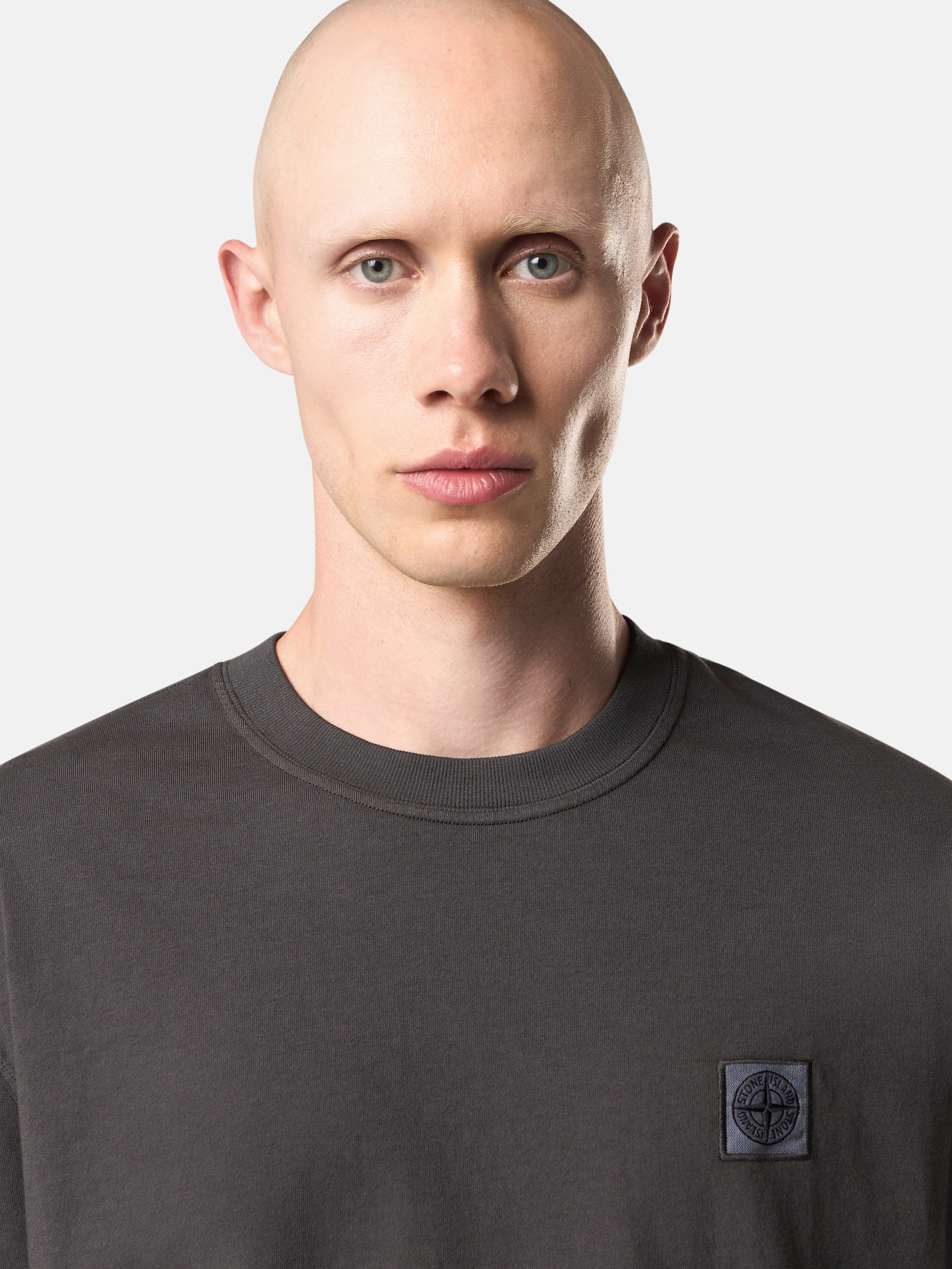 【STONE 】Compassロゴパッチ ショートスリーブ Tシャツ ネイビーブルー 2100034 COMBED ORGANIC COTTON JERSEY ショート