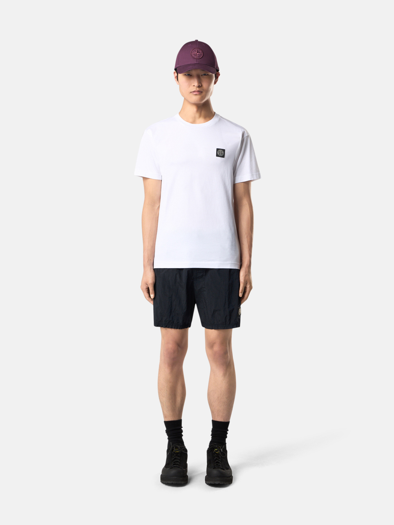STONE  スリムフィット ショートスリーブ Tシャツ Compass セメント 2100027 60/2 COTTON JERSEY スリムフィット ショート