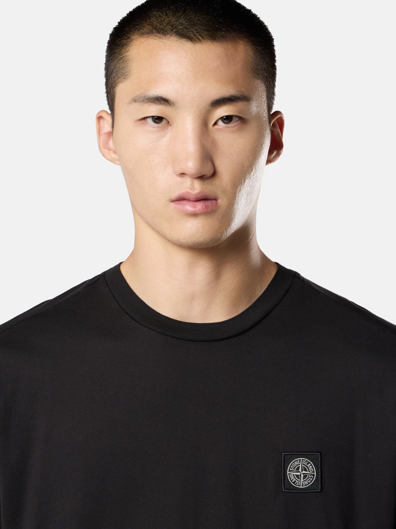 ブラック Tシャツ ロングスリーブ スリムフィット 2100028 60/2 COTTON