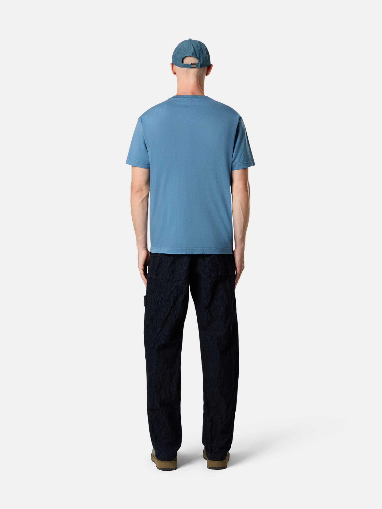 ★STONE ★FISSATO エフェクト 半袖 Tシャツ Stone Island Fissato-effect organic-cotton T-shirt | Blue