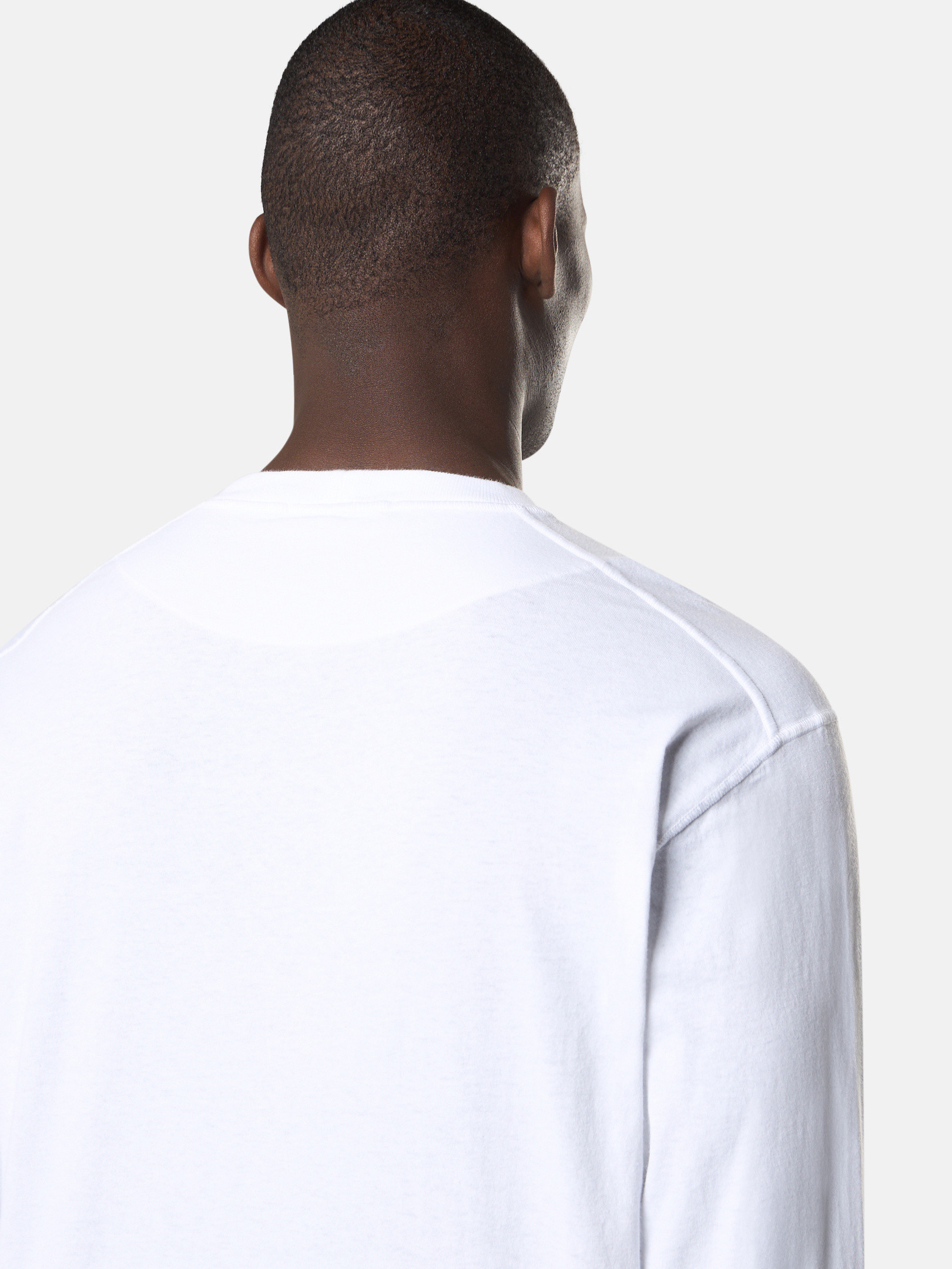 ホワイト スリムフィット ロングスリーブ Tシャツ Compassパッチ 
