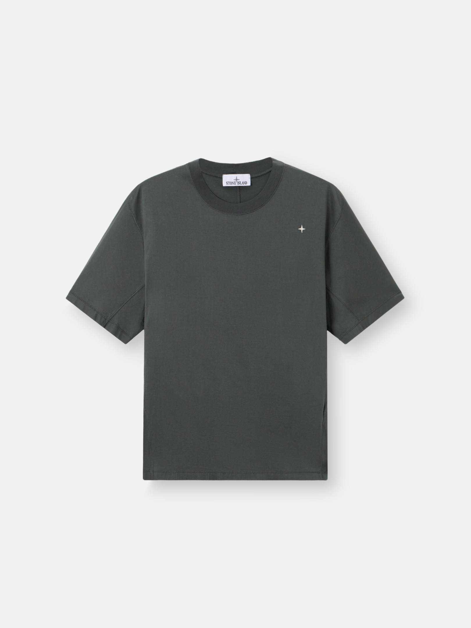 Musk Green Regular-fit T-shirt with star embroidery 2100031