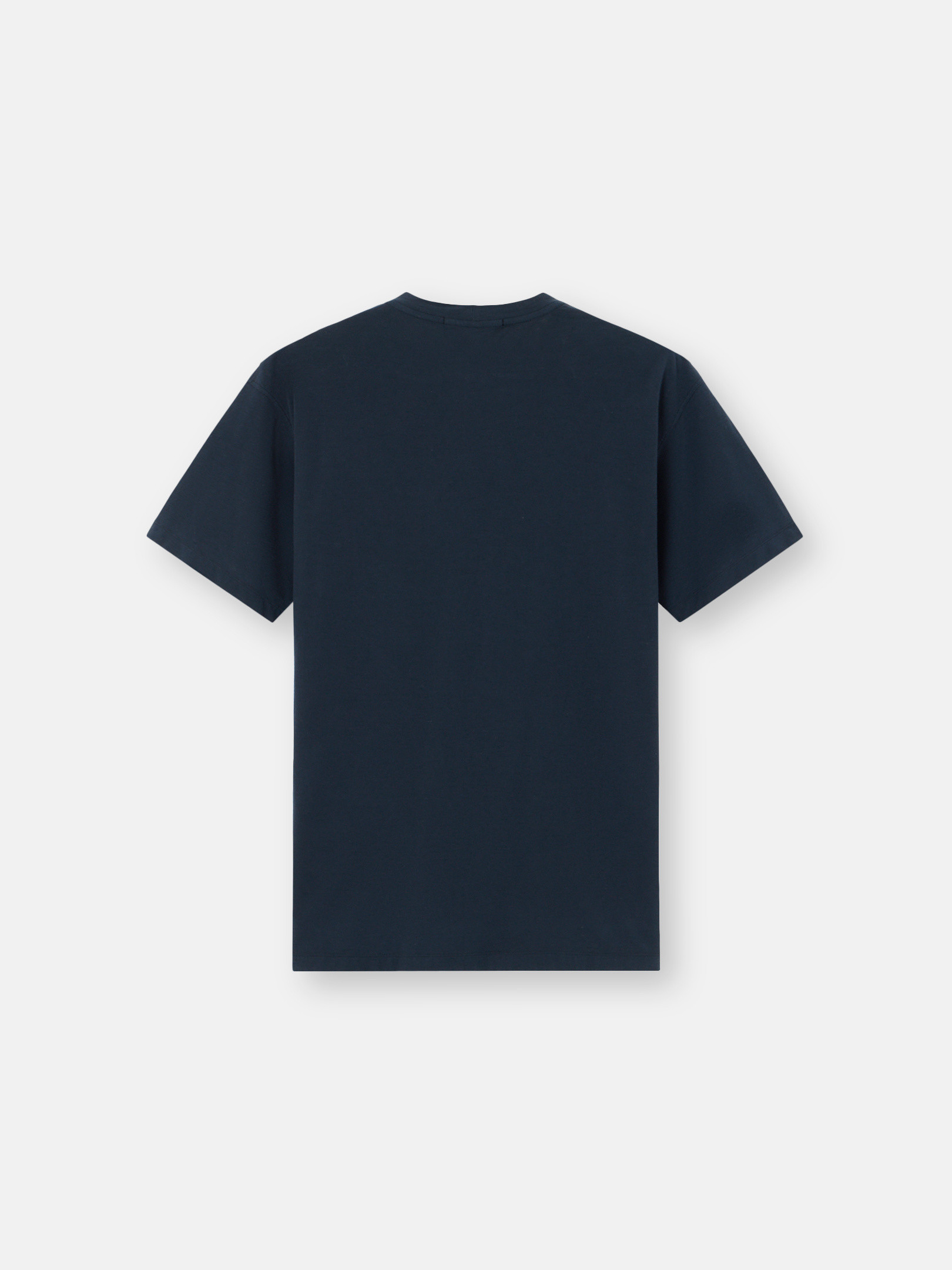 Navy Blue Slim-fit T-shirt with Compass logo patch 2100034 COTTON