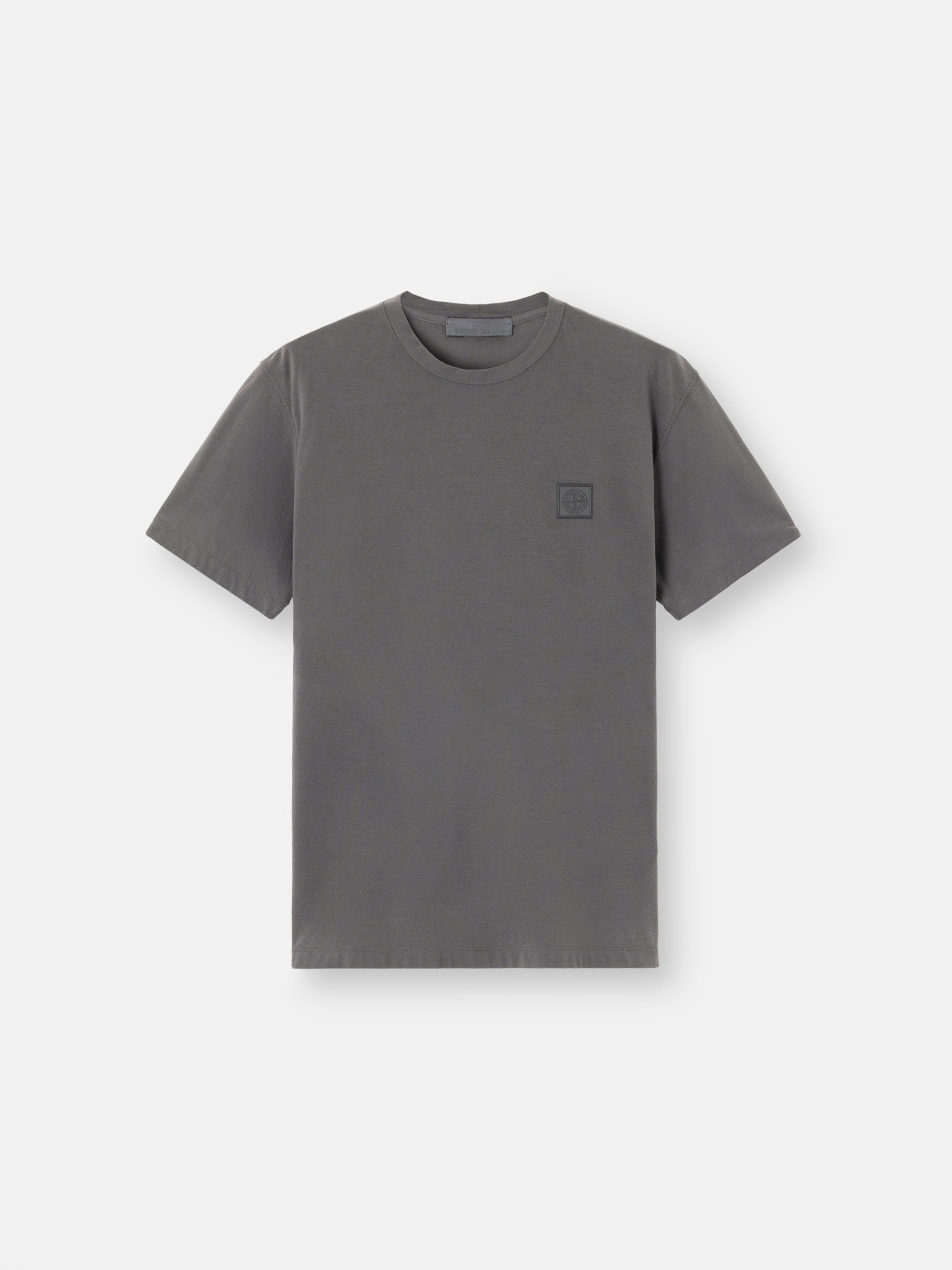 Stone Island Slim-fit T-shirtwith Compass Logo Patch In Gray