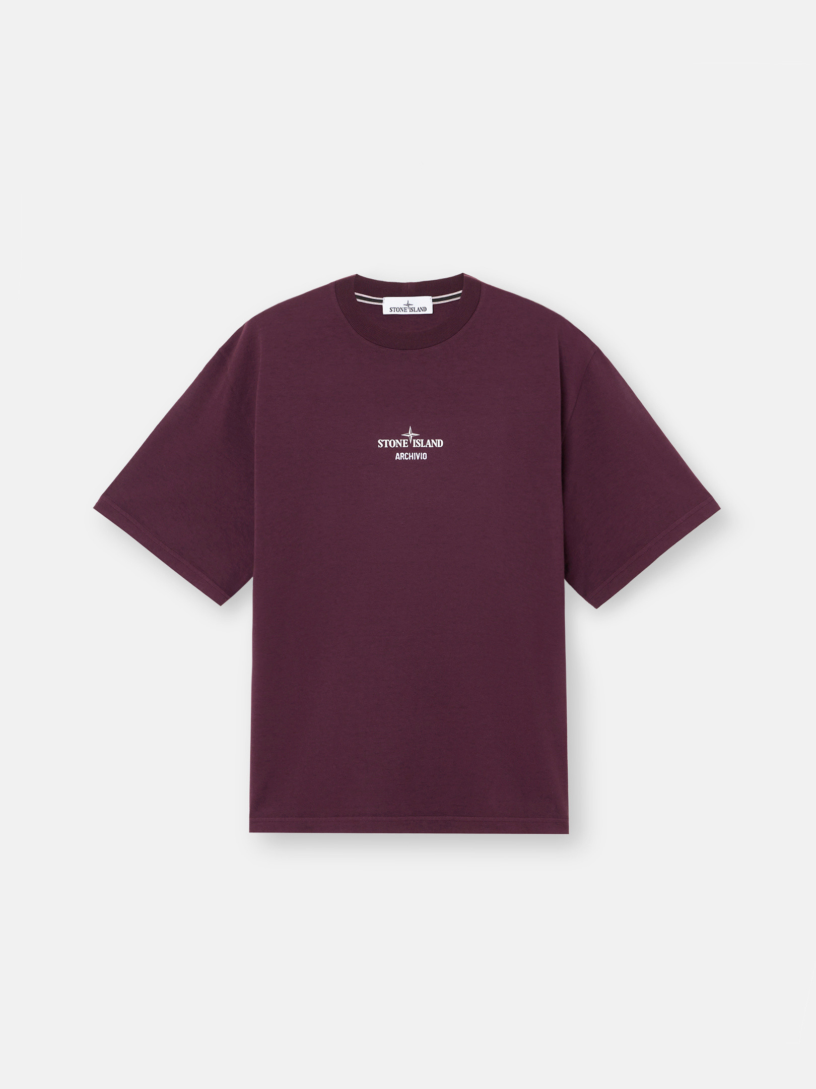Amaranth Regular-fit short-sleeve T-shirt with seasonal 'Archivio